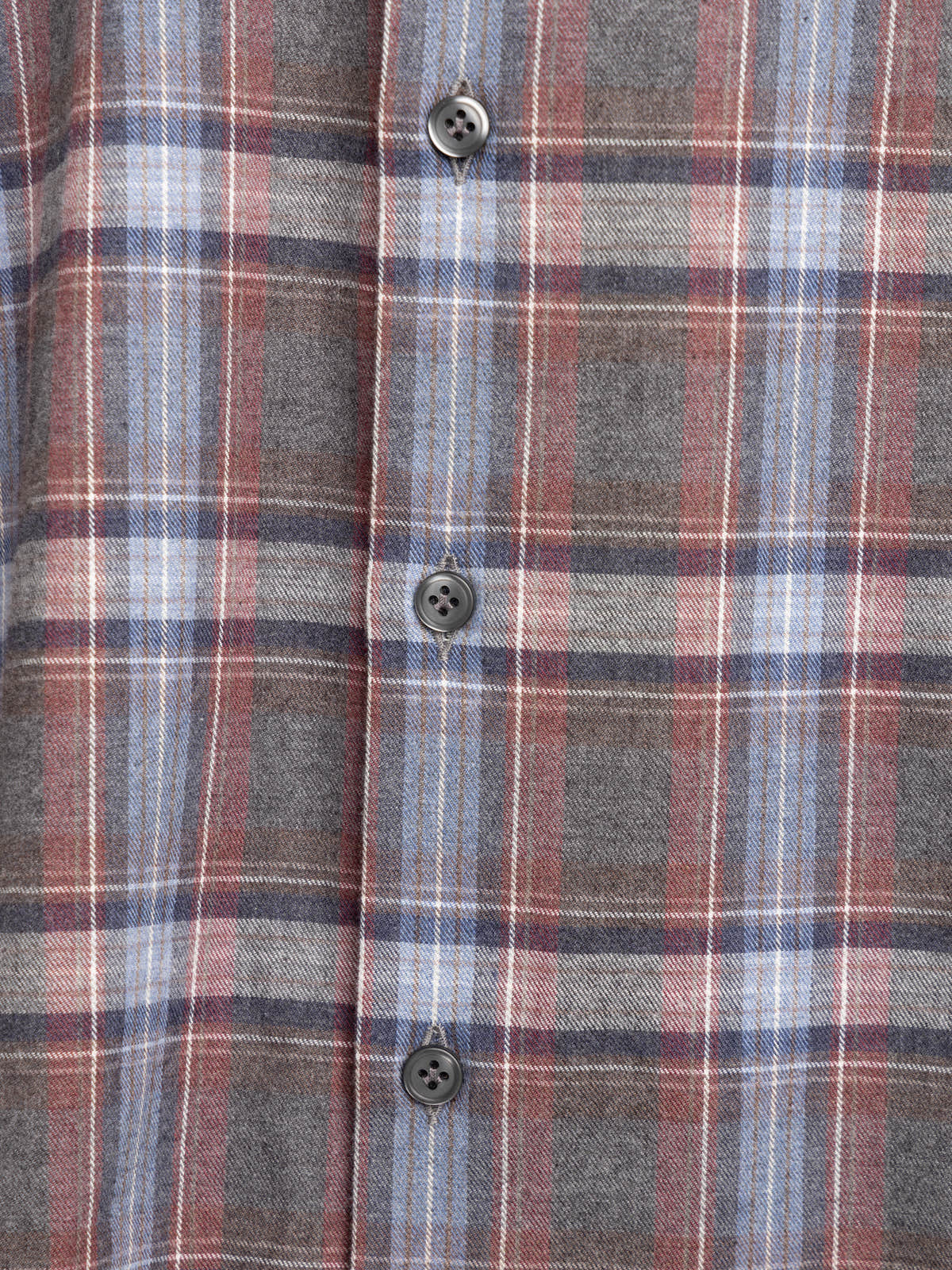 Blue and Burgundy Plaid Cotton Shirt