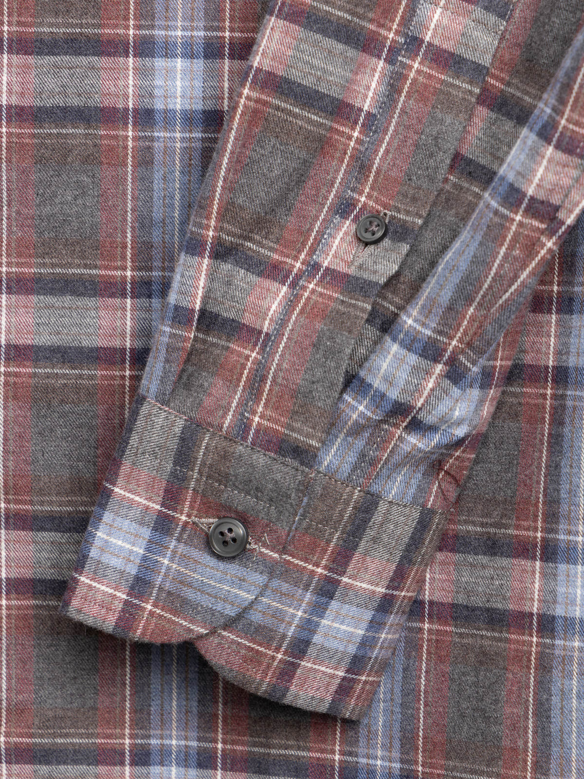 Blue and Burgundy Plaid Cotton Shirt