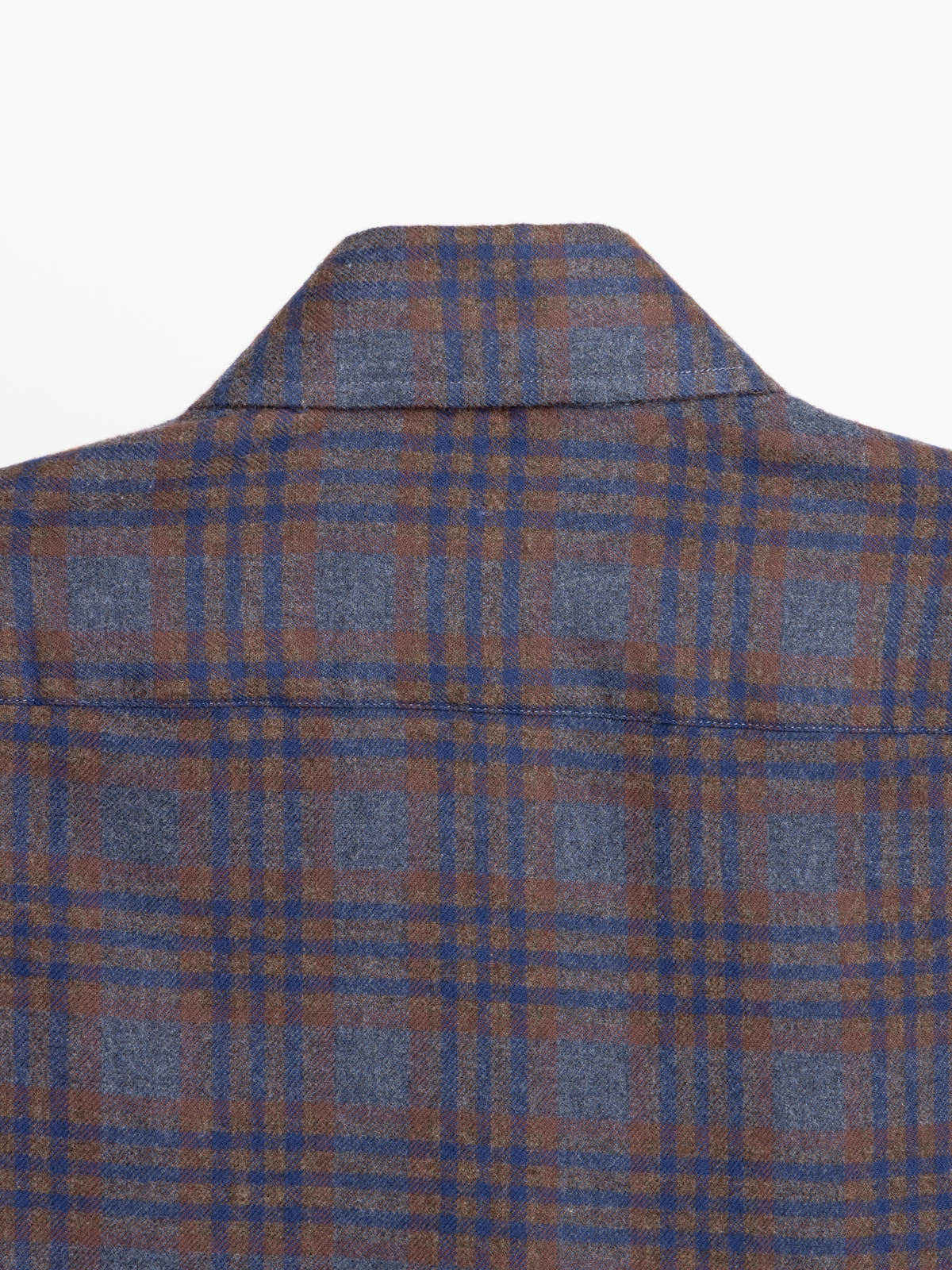 Navy and Brown Plaid Cotton Shirt