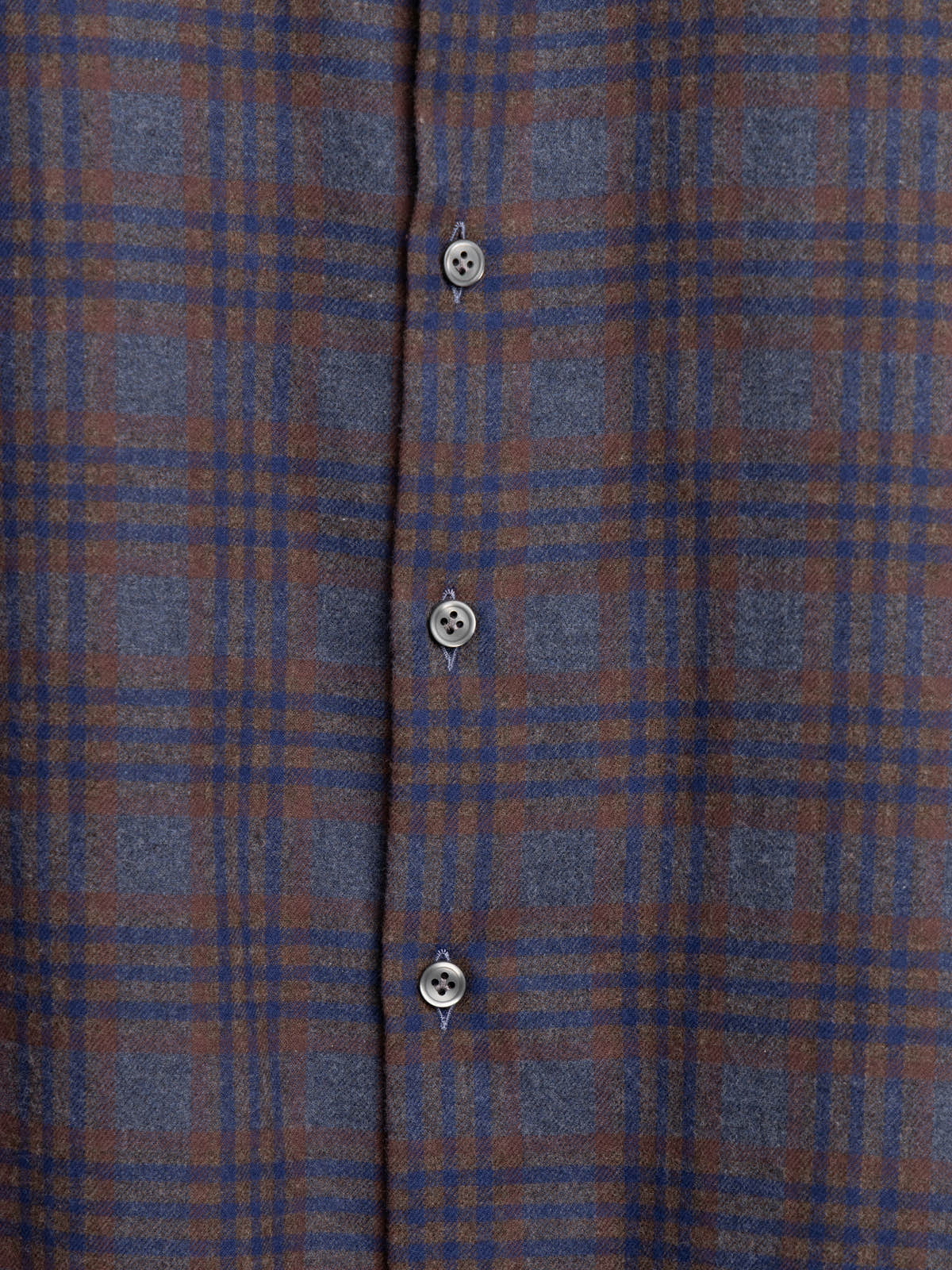 Navy and Brown Plaid Cotton Shirt