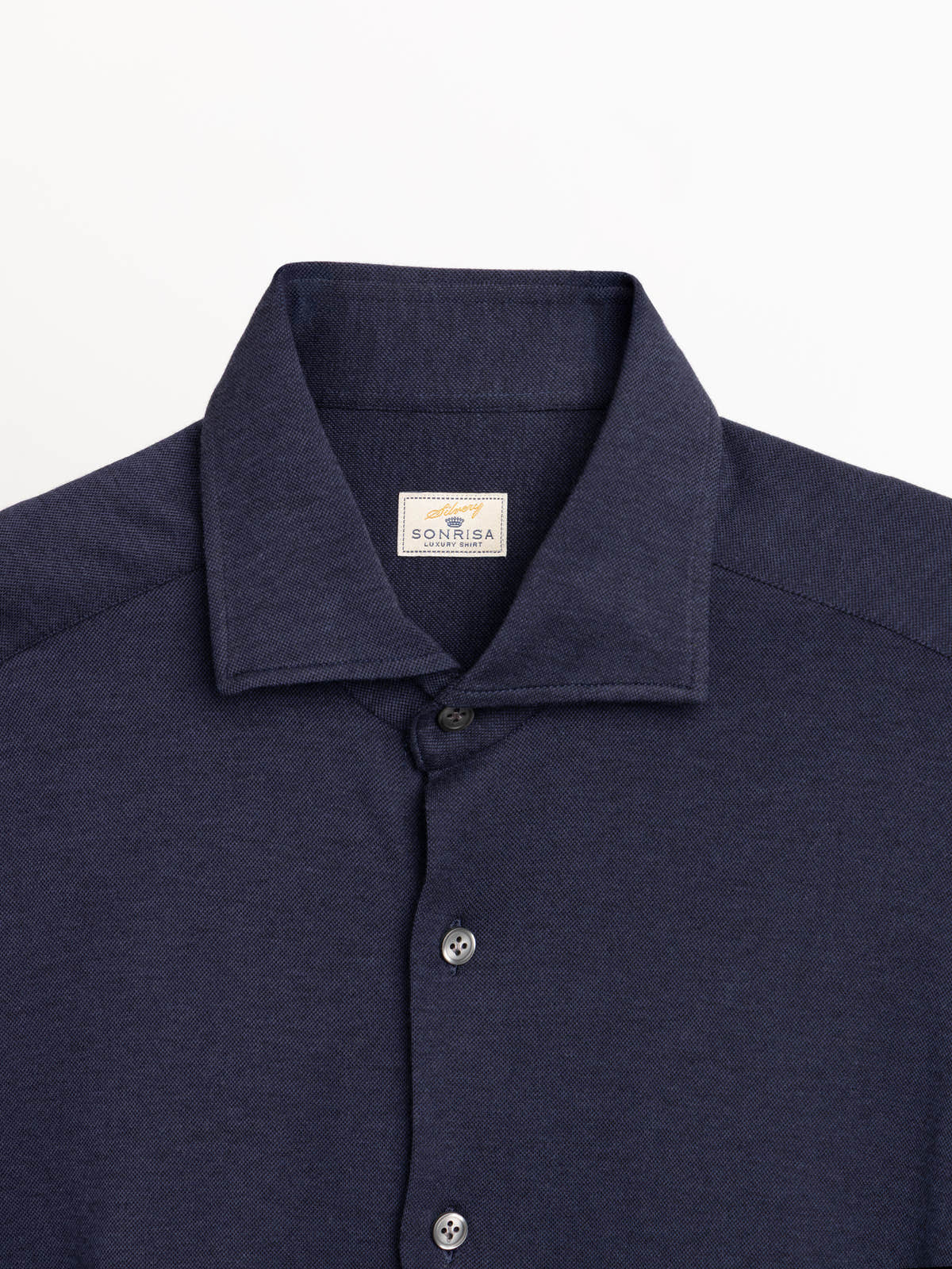 Navy Cotton & Lyocell Jersey Shirt