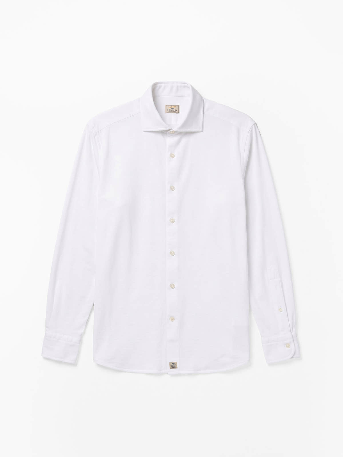 White Cotton & Lyocell Jersey Shirt