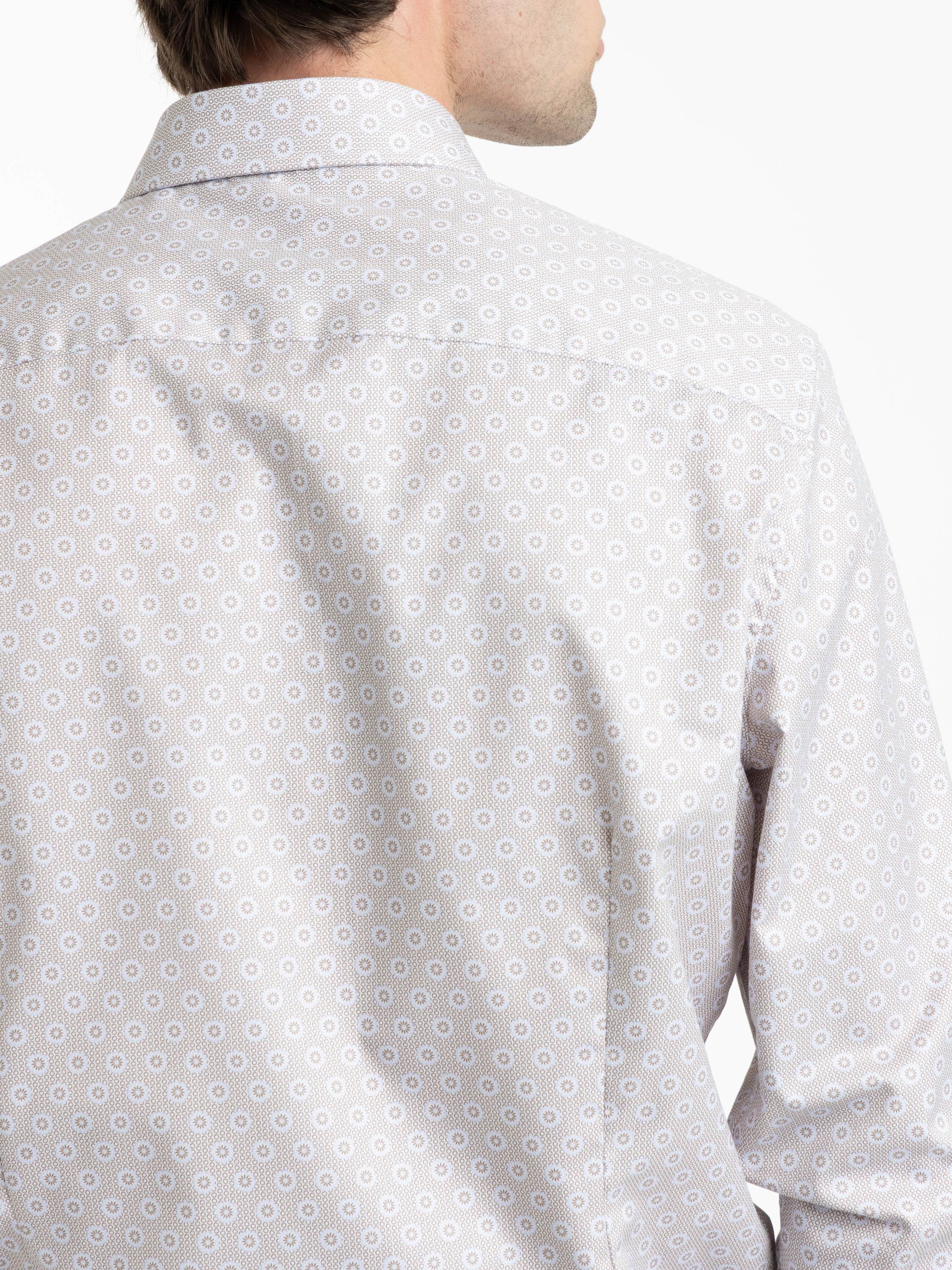 Beige Patterned Twill Shirt