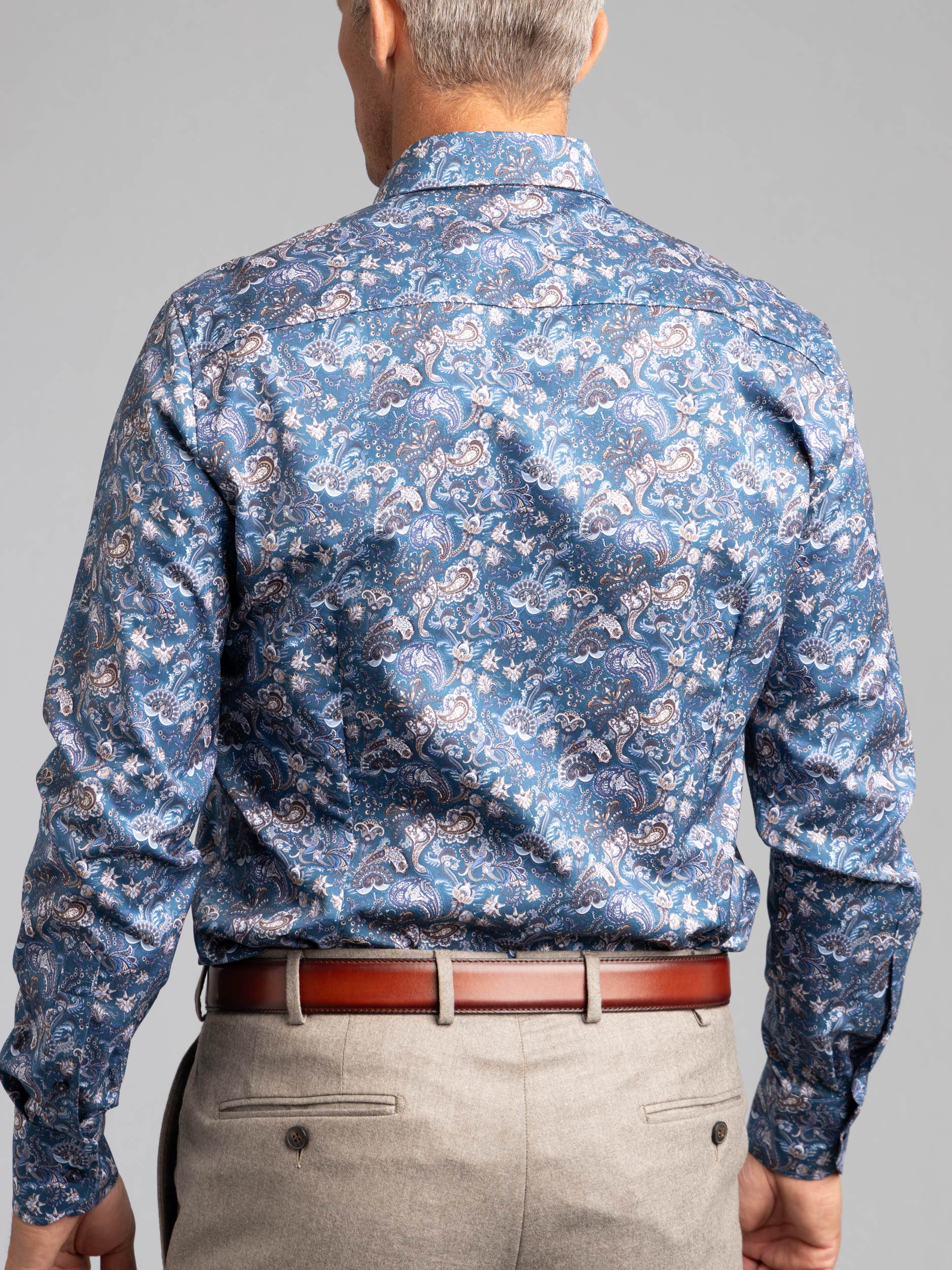 Blue Patterned Oxford Shirt