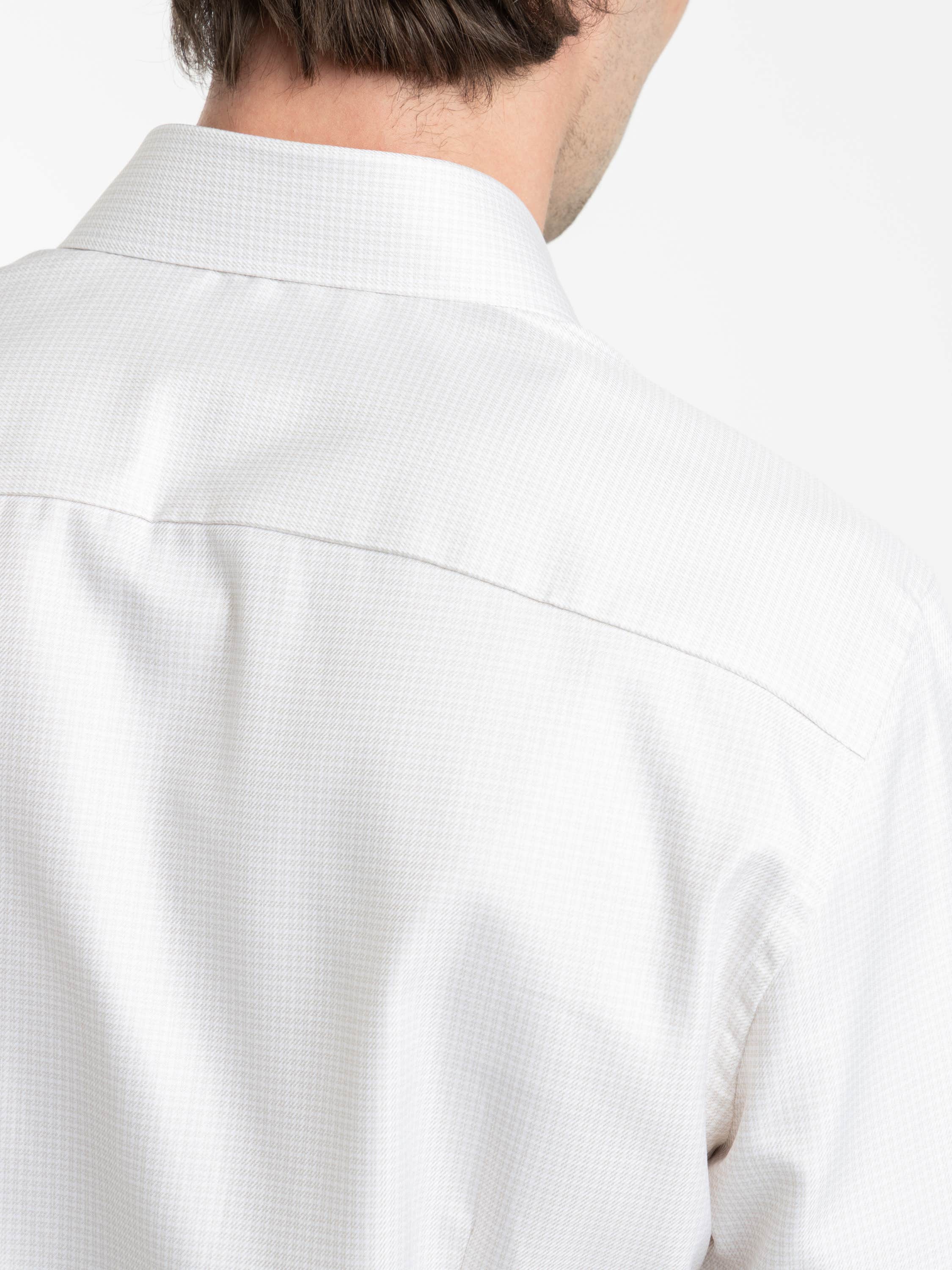 Light Beige Checked Twill Shirt