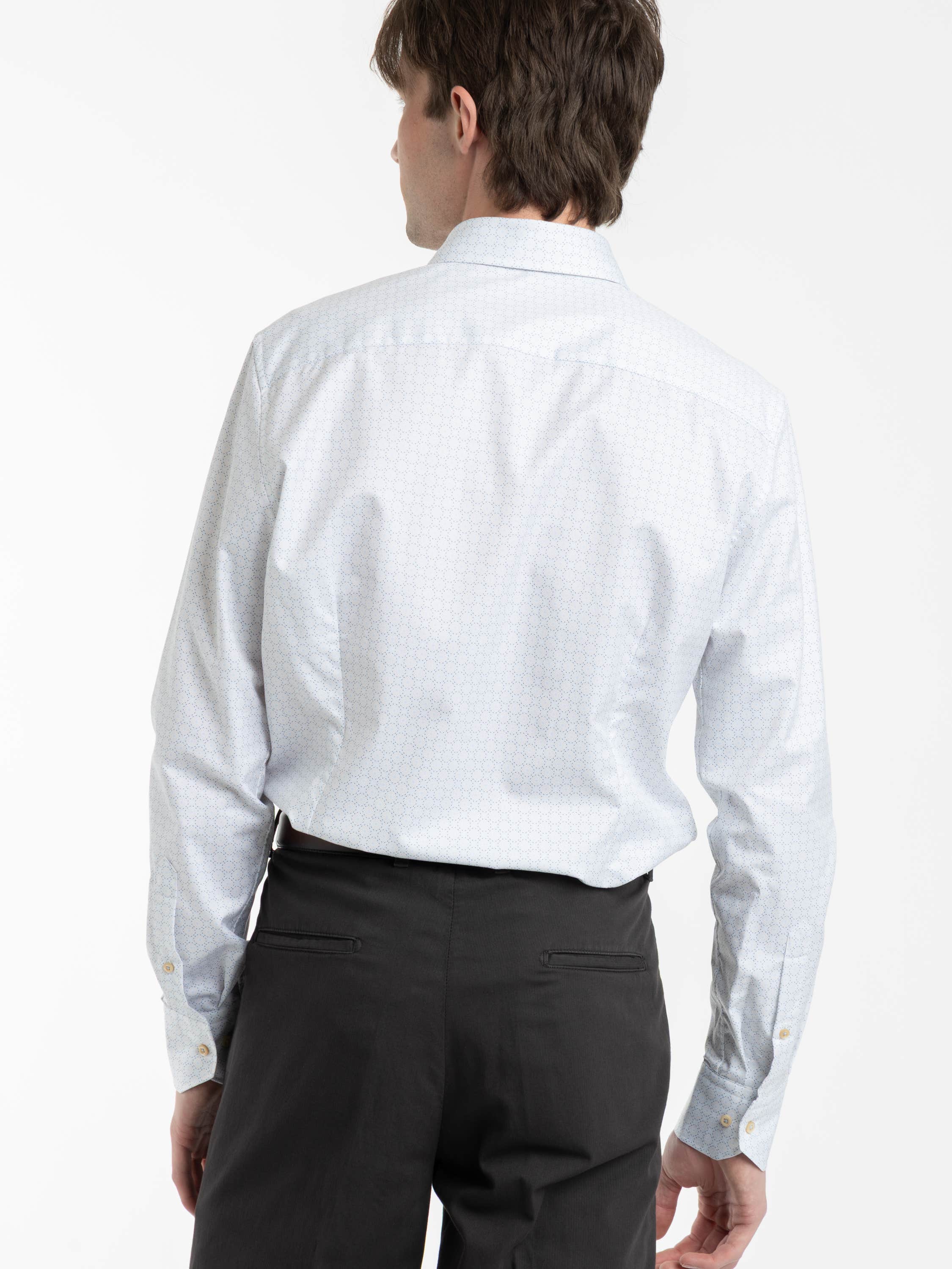 Light Blue Patterned Twill Shirt