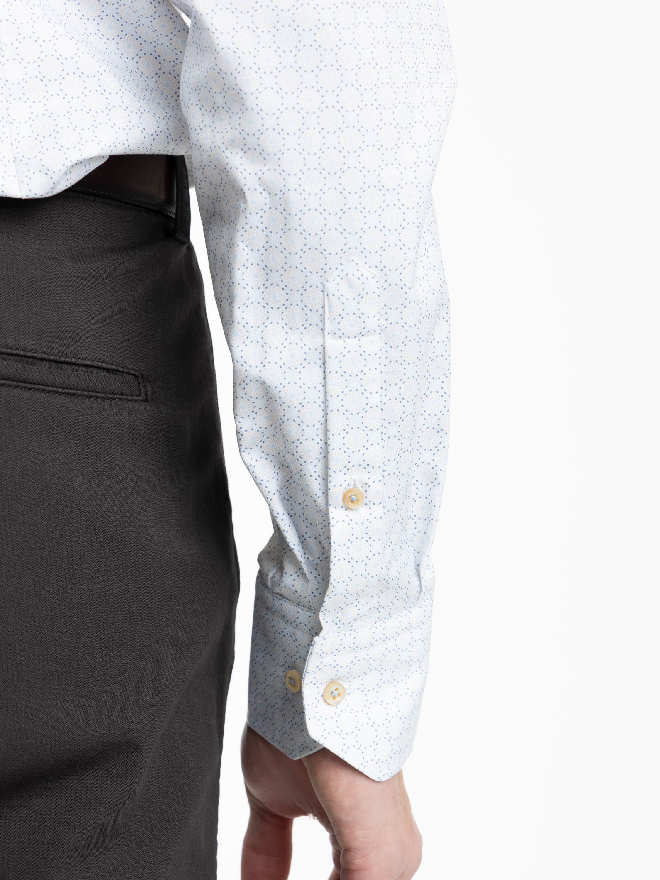 Light Blue Patterned Twill Shirt