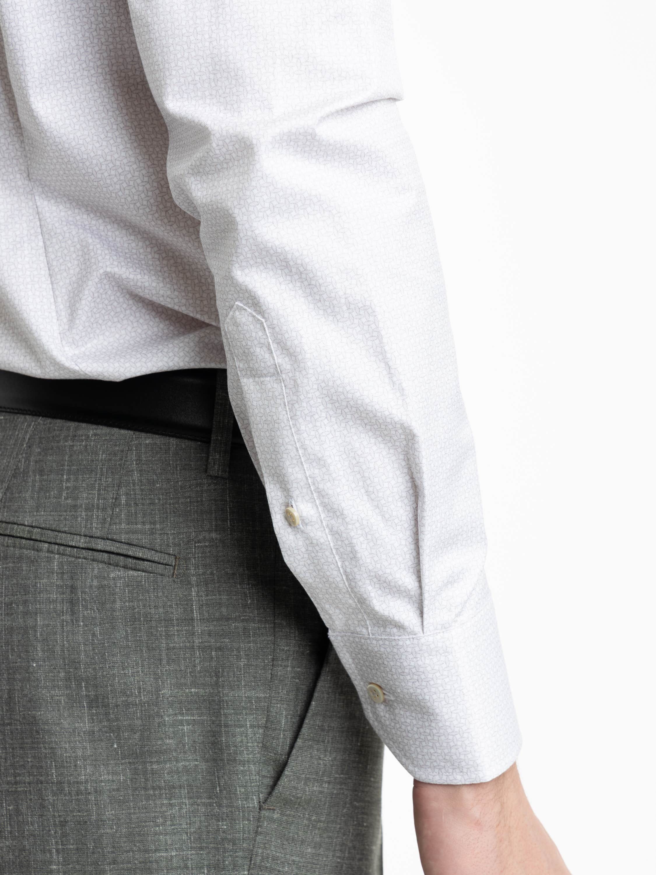 Light Blue Slimline Patterned Twill Shirt