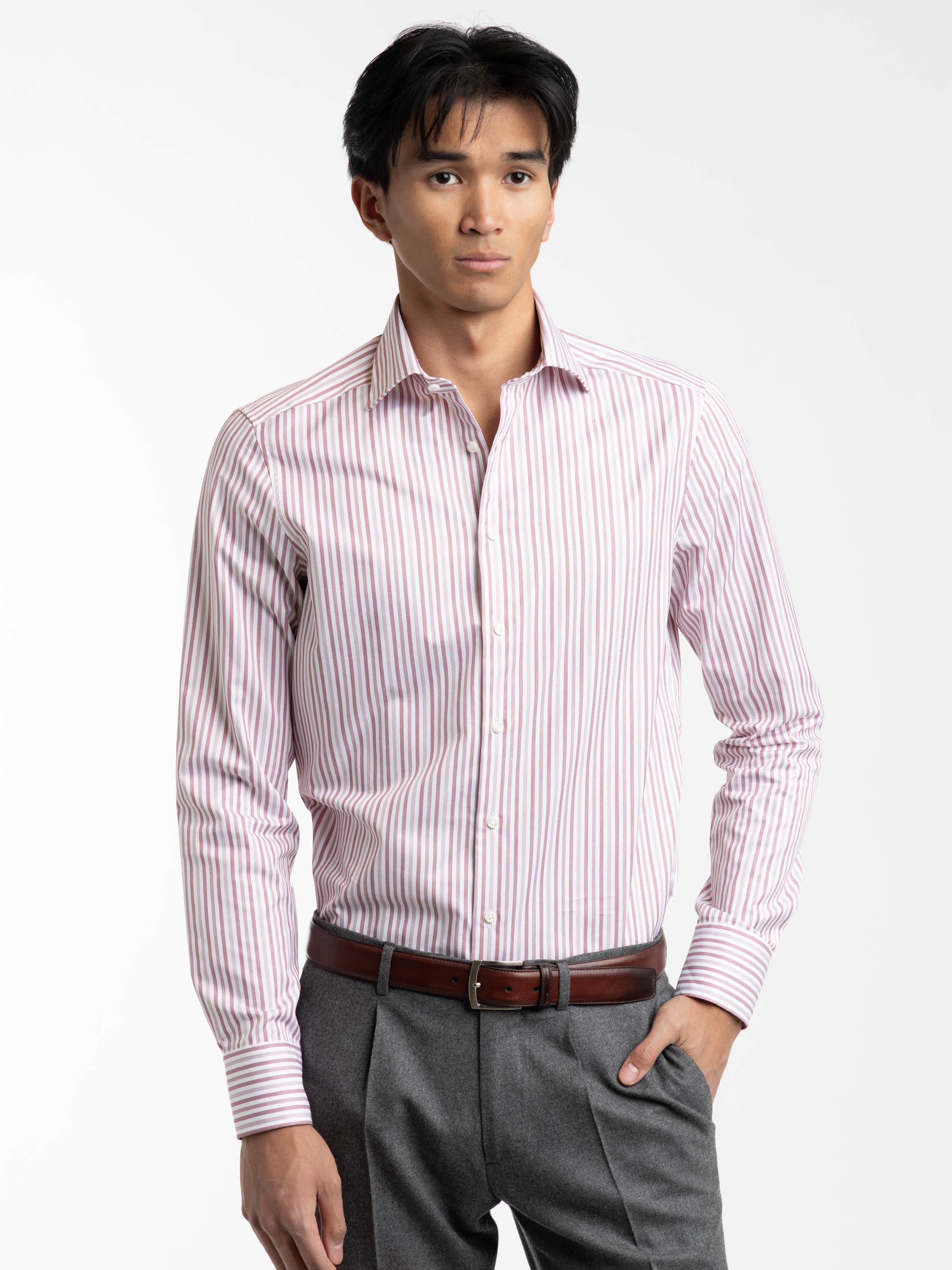 Red Stripe Slimline Dress Shirt