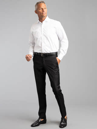 Stenströms White Dress Shirt with Back Pleats