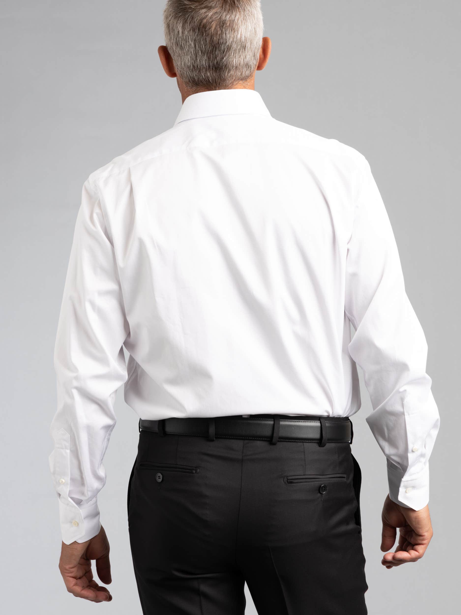 White Dress Shirt with Back Pleats