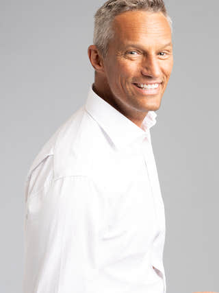Stenströms White Dress Shirt with Back Pleats