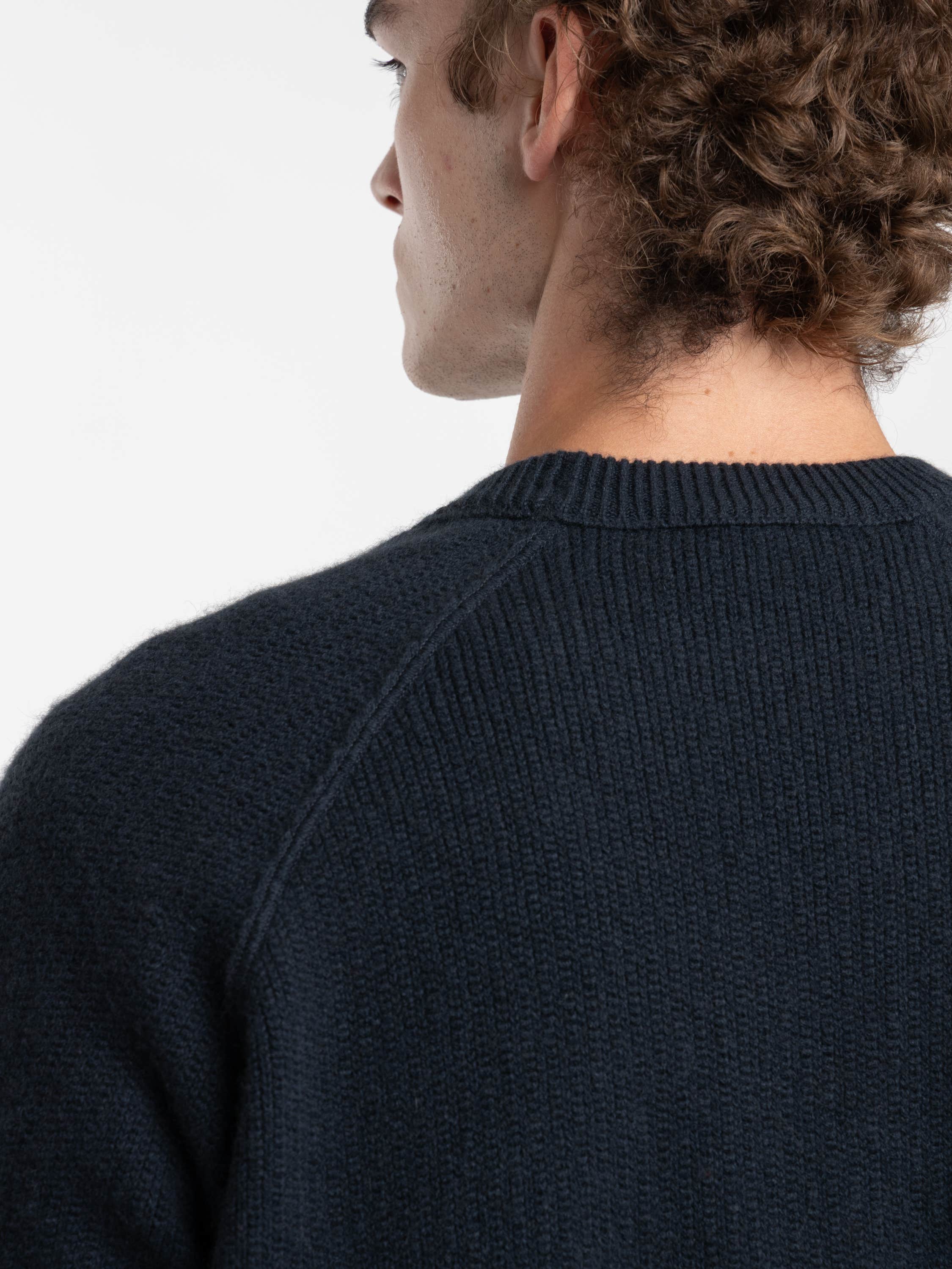 Navy Cashmere Ghost Knit Crewneck