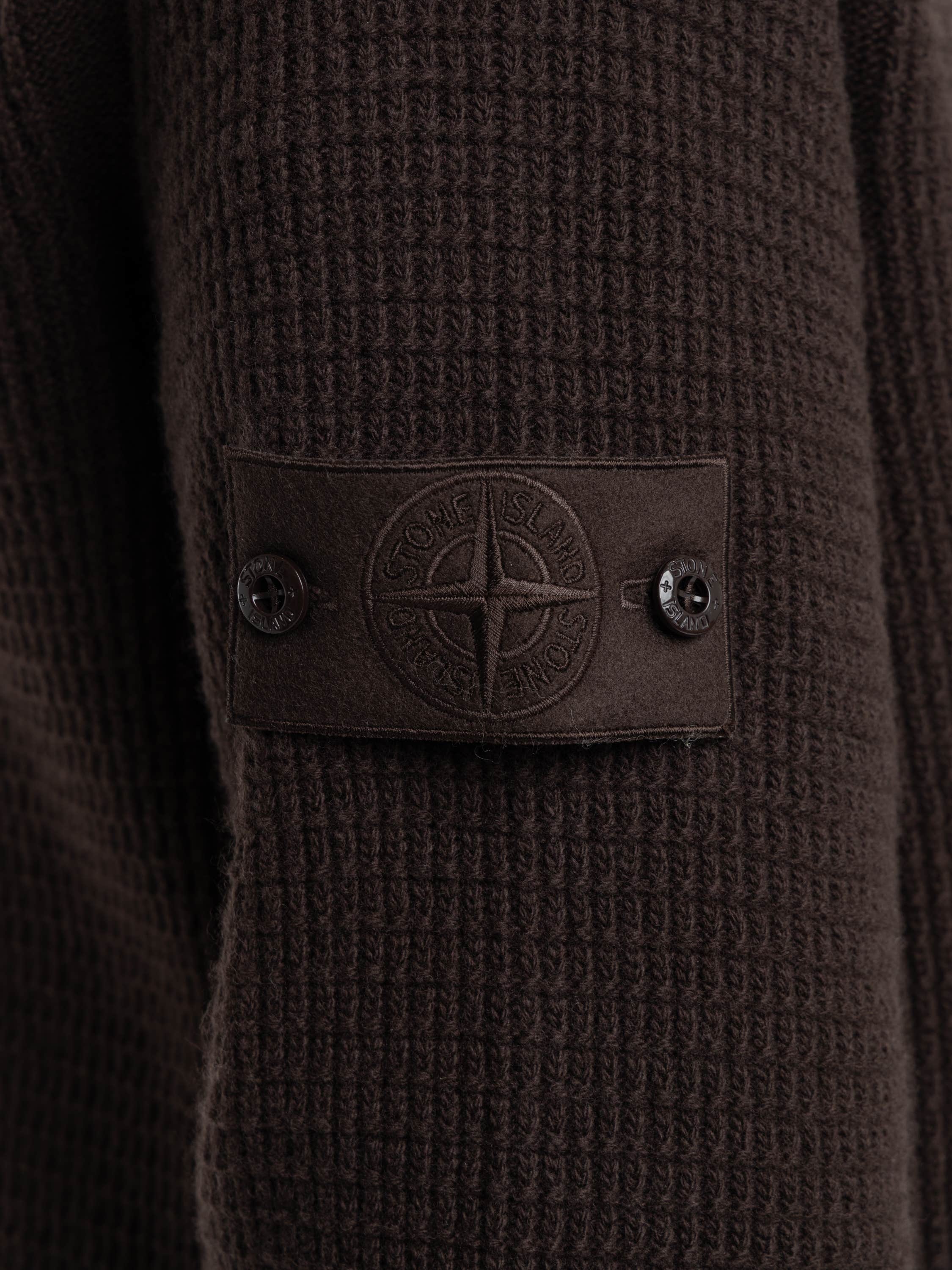 Brown Zip Up Wool Ghost Sweater