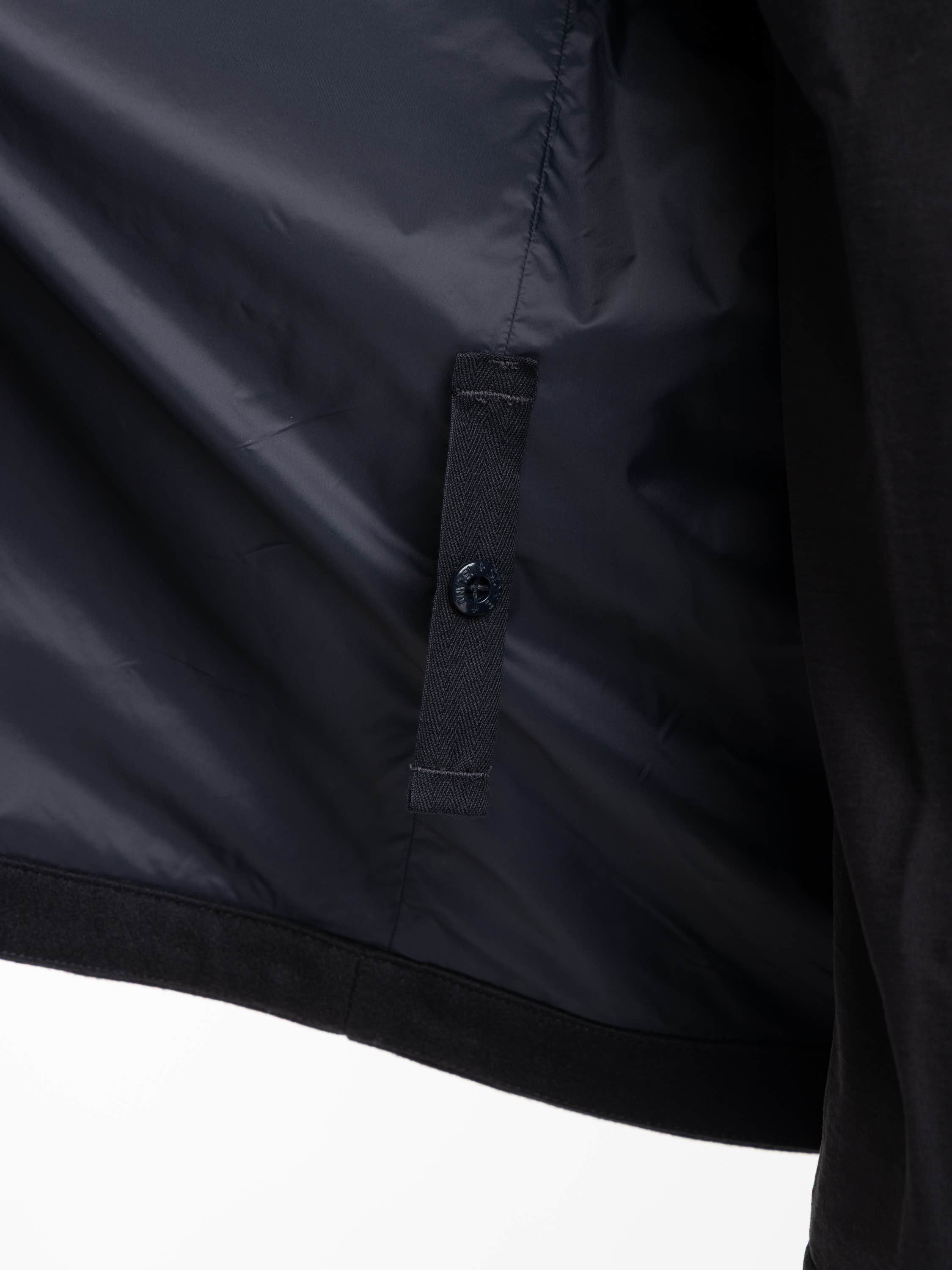 Navy Wool-Nylon Ghost Flannel Overshirt