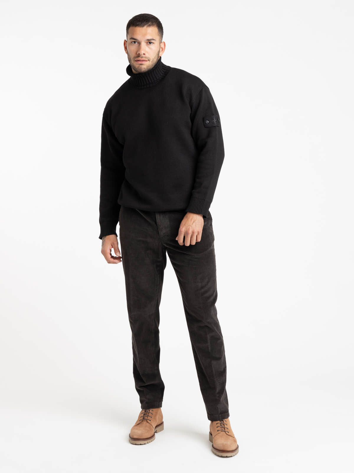 Black Cashmere Ghost Turtleneck Sweater