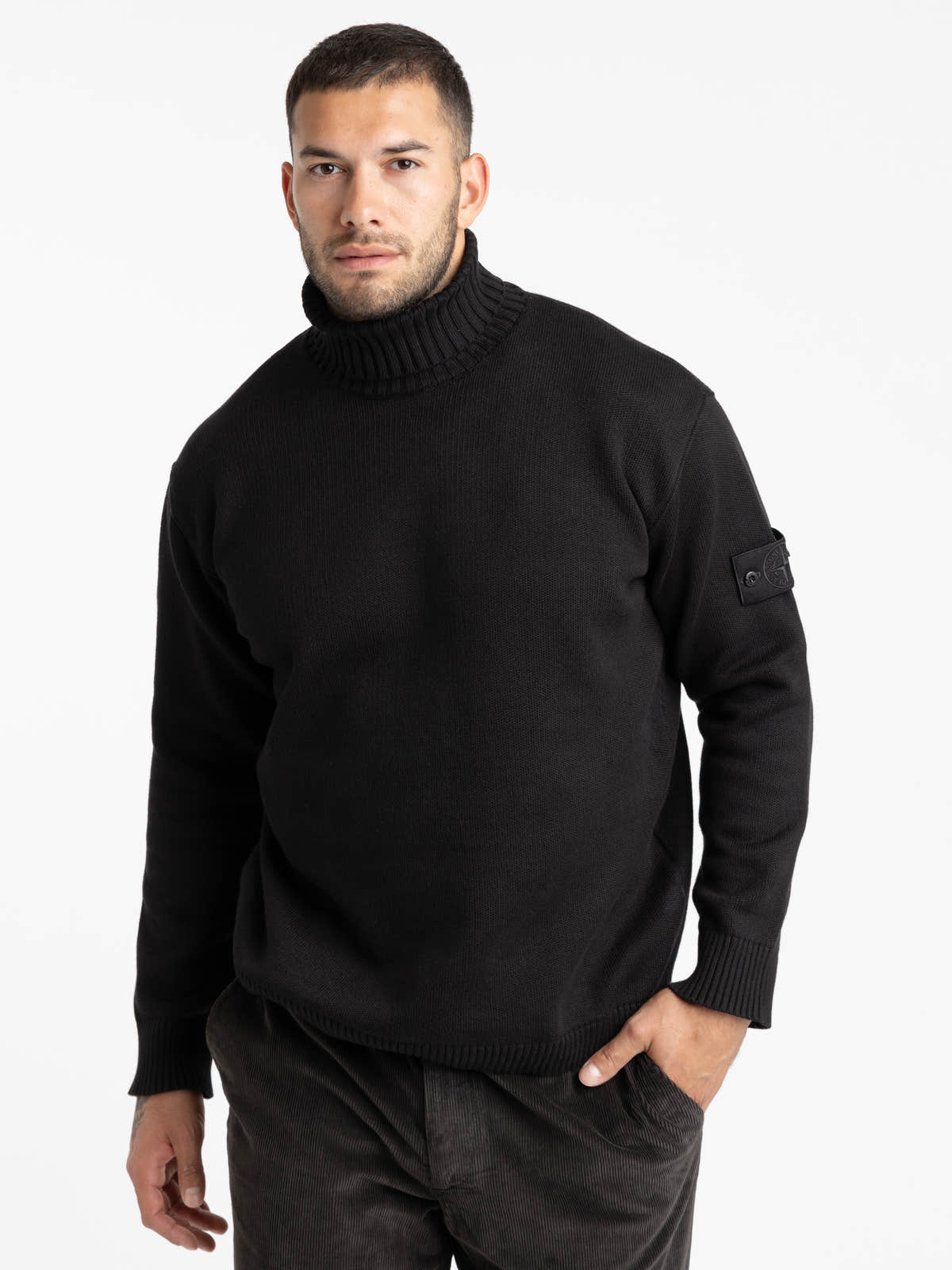 Black Cashmere Ghost Turtleneck Sweater