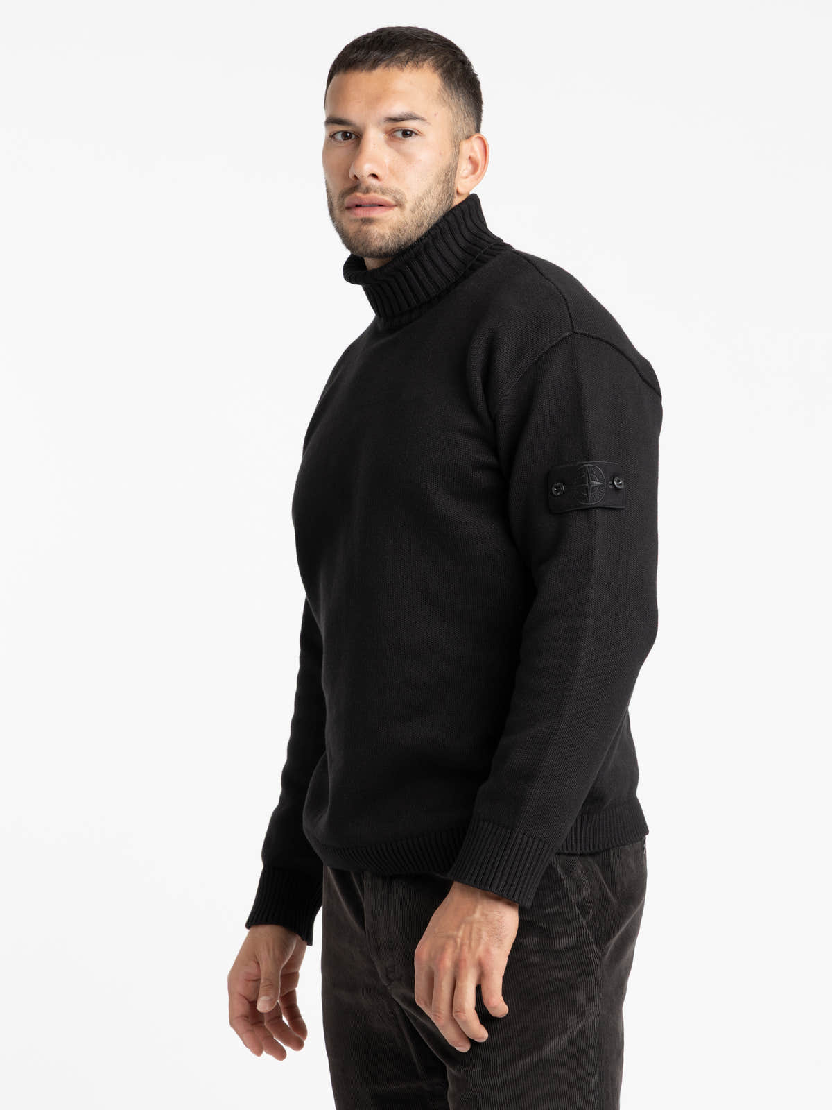 Black Cashmere Ghost Turtleneck Sweater