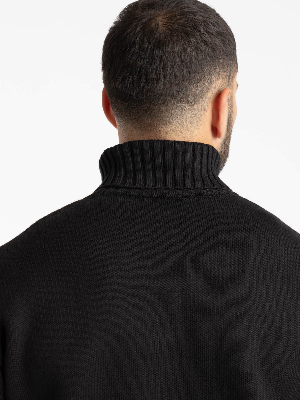 Black Cashmere Ghost Turtleneck Sweater