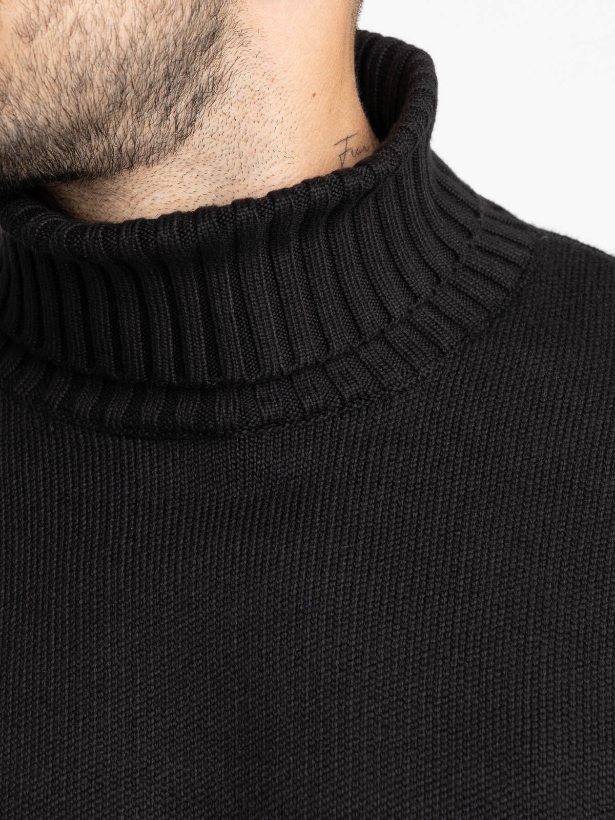 Black Cashmere Ghost Turtleneck Sweater