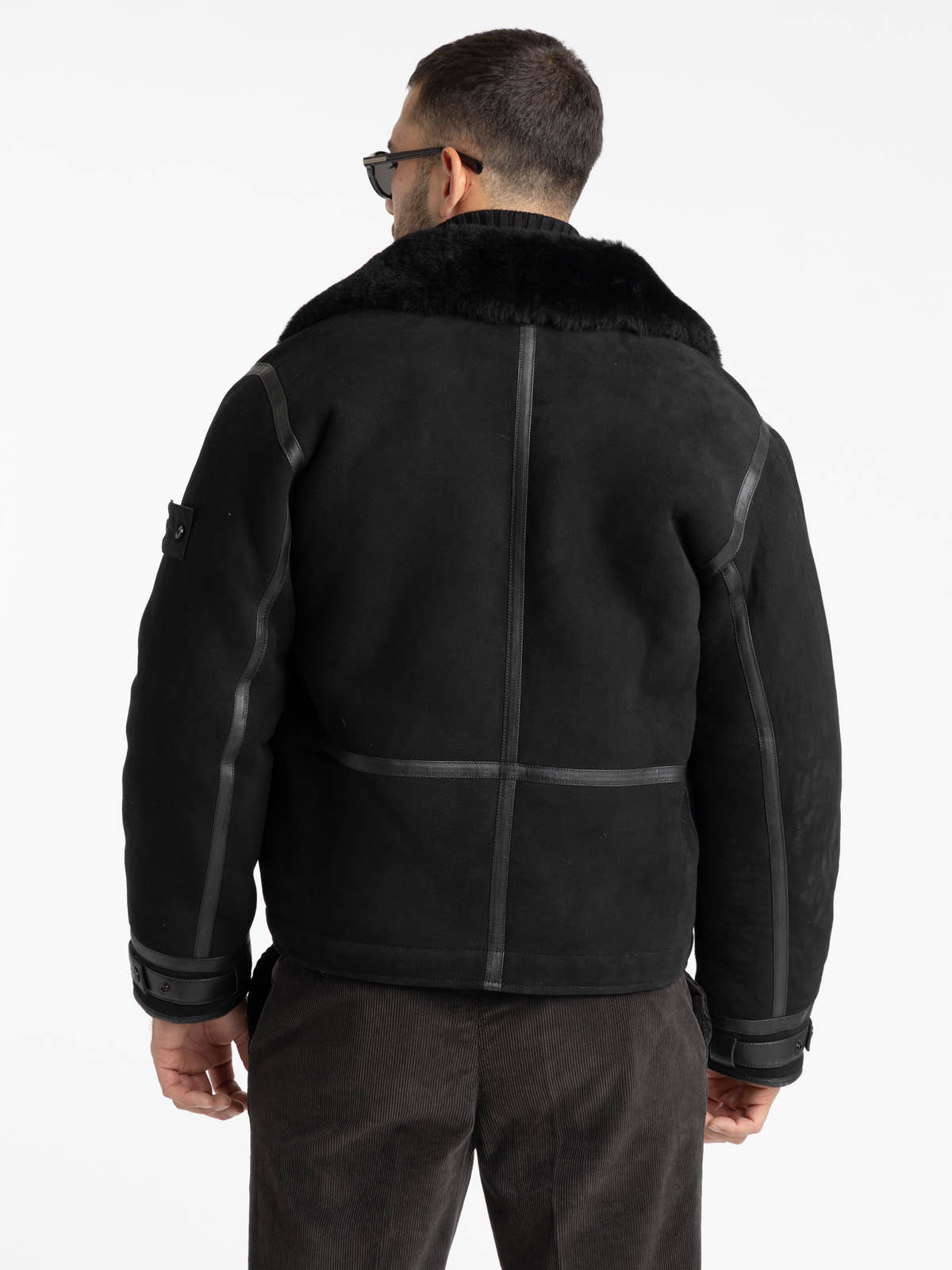 Black Ghost Suede Shearling Jacket