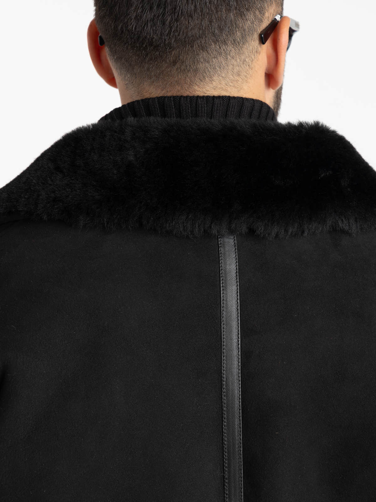 Black Ghost Suede Shearling Jacket