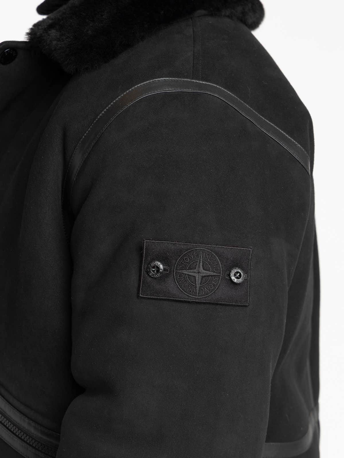 Black Ghost Suede Shearling Jacket