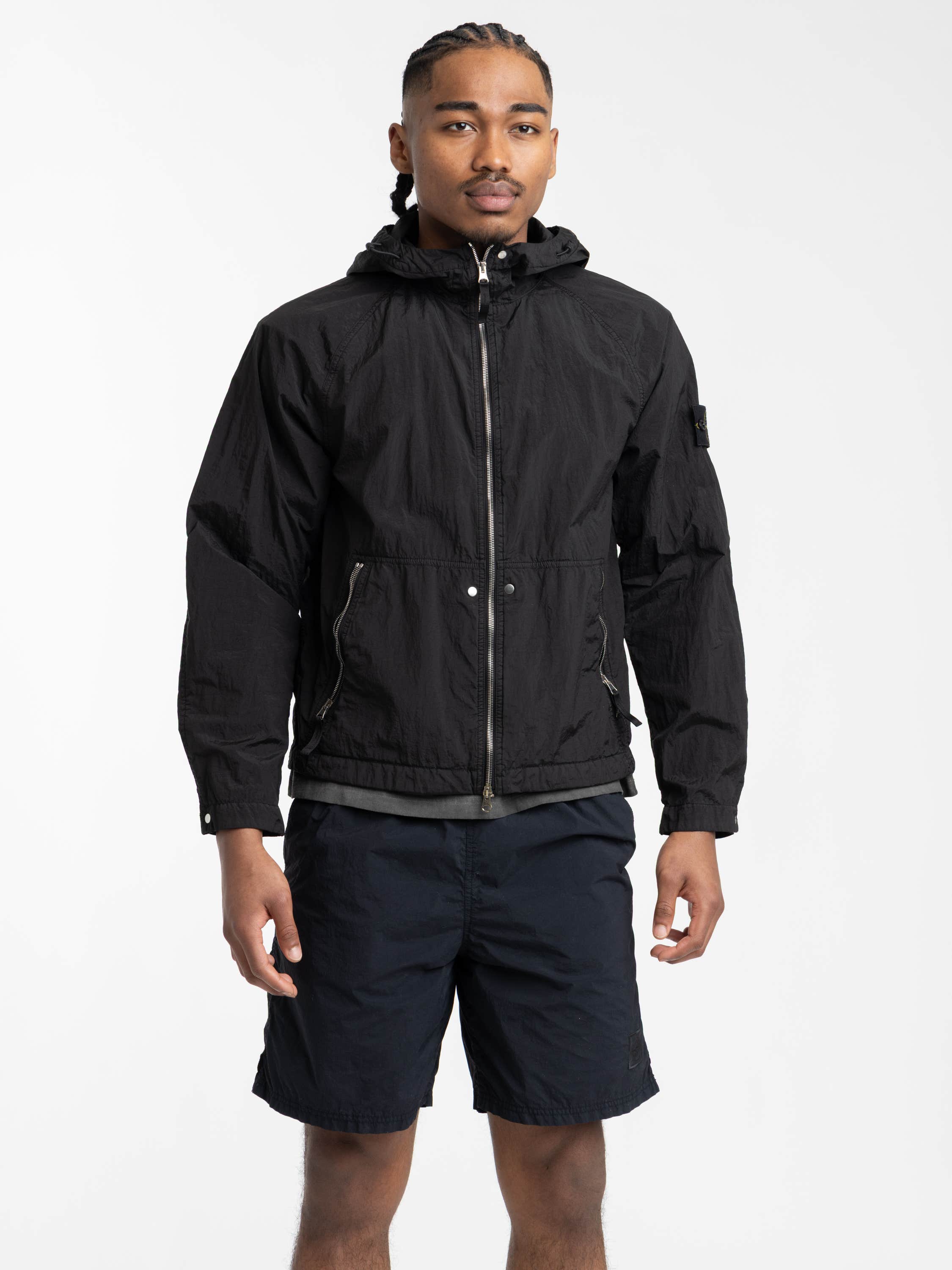 Black Nylon Metal Watro Jacket