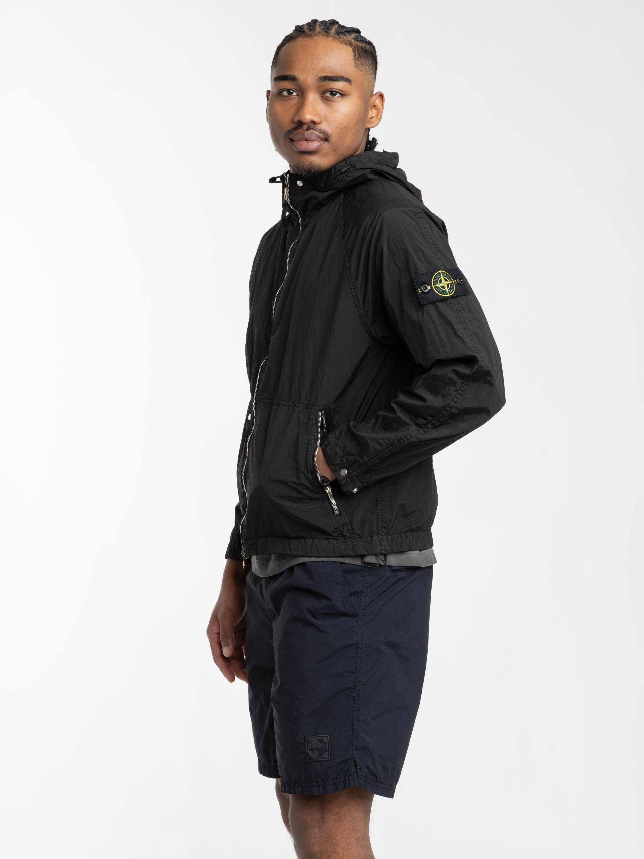 Black Nylon Metal Watro Jacket
