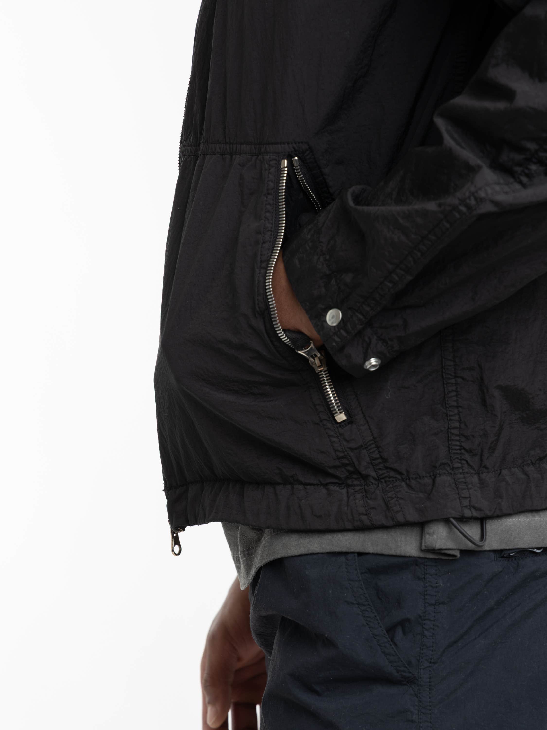 Black Nylon Metal Watro Jacket