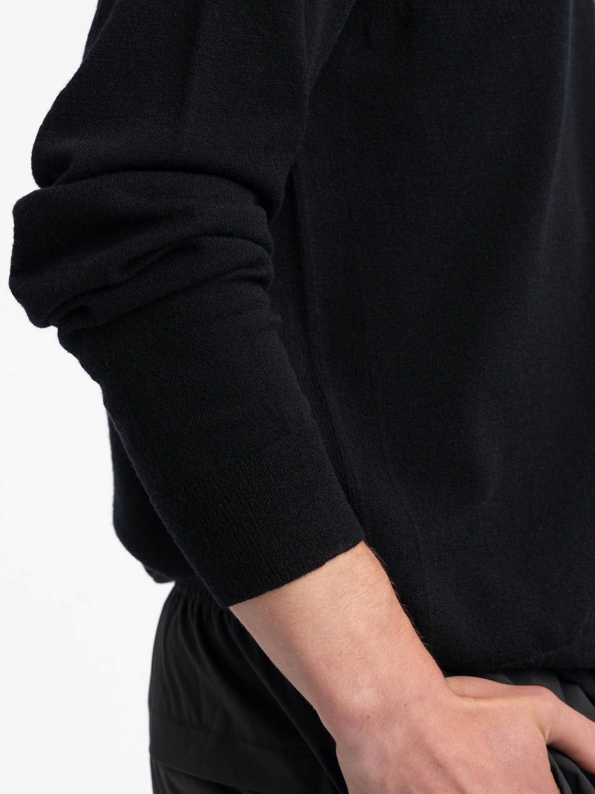 Black Organic Cotton Fleece Quarter-Zip Sweatshirt