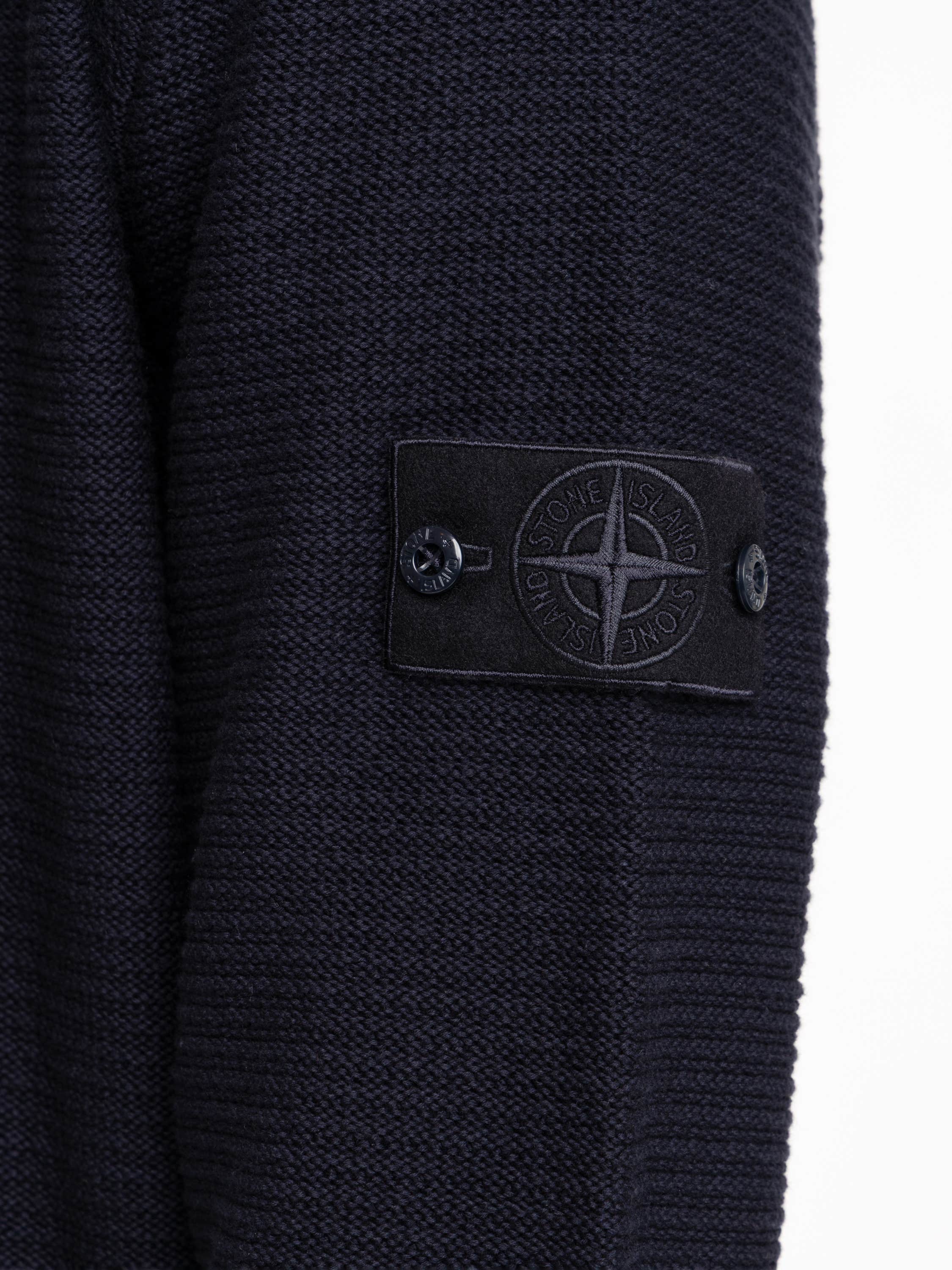 Navy Blue Ribbed Soft Organic Cotton Zip-Up Sweater