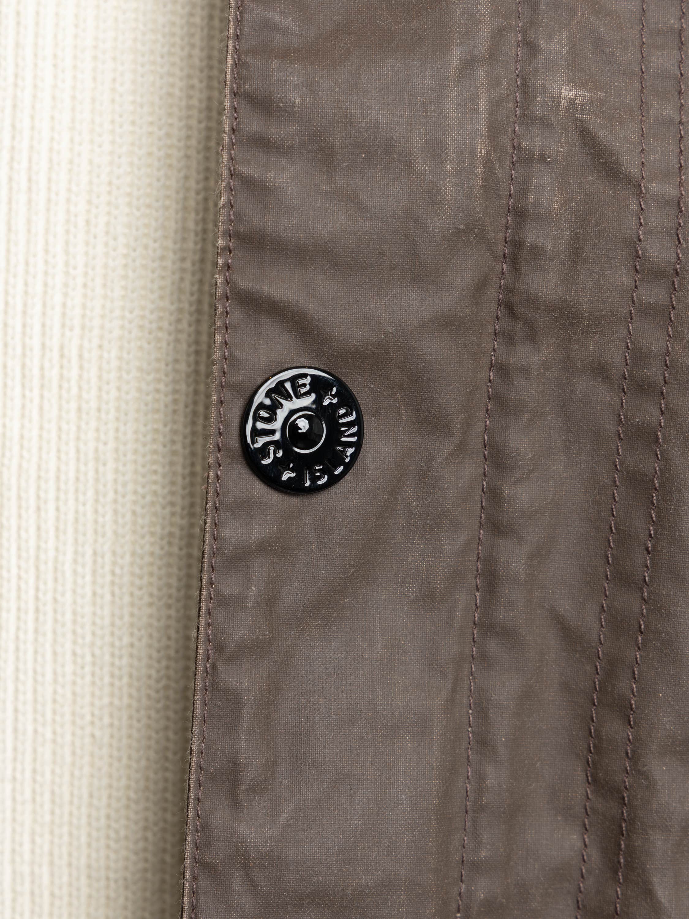 Brown Waxed Pigment Cotton Tela Coach Jacket