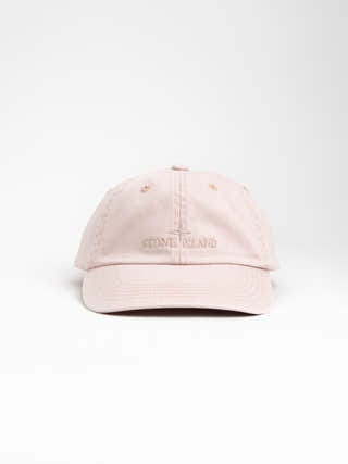 Stone Island Brushed Garbardine Baseball Cap In Pink