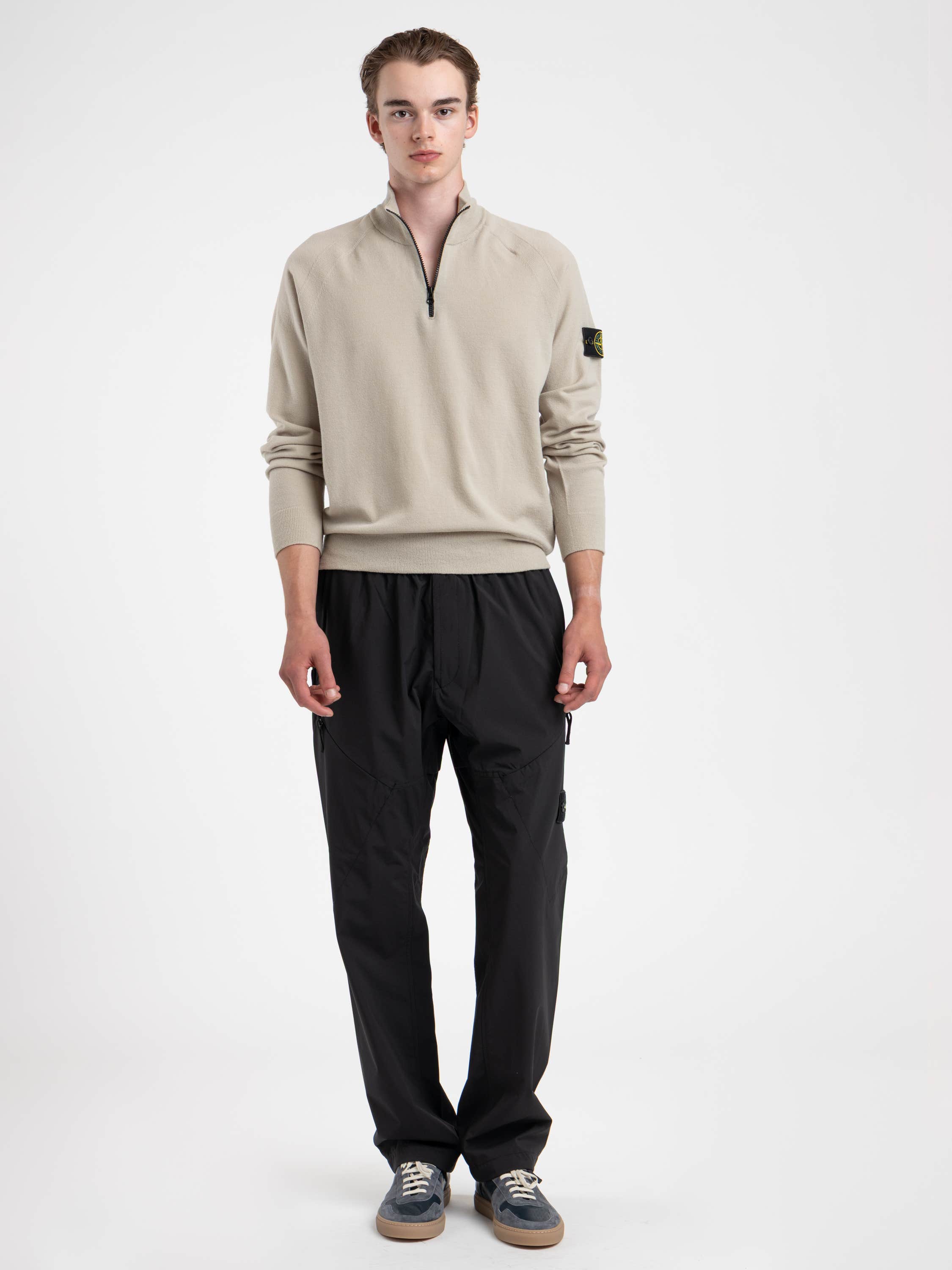 Coal Gray Organic Cotton Fleece Quarter-Zip Sweatshirt