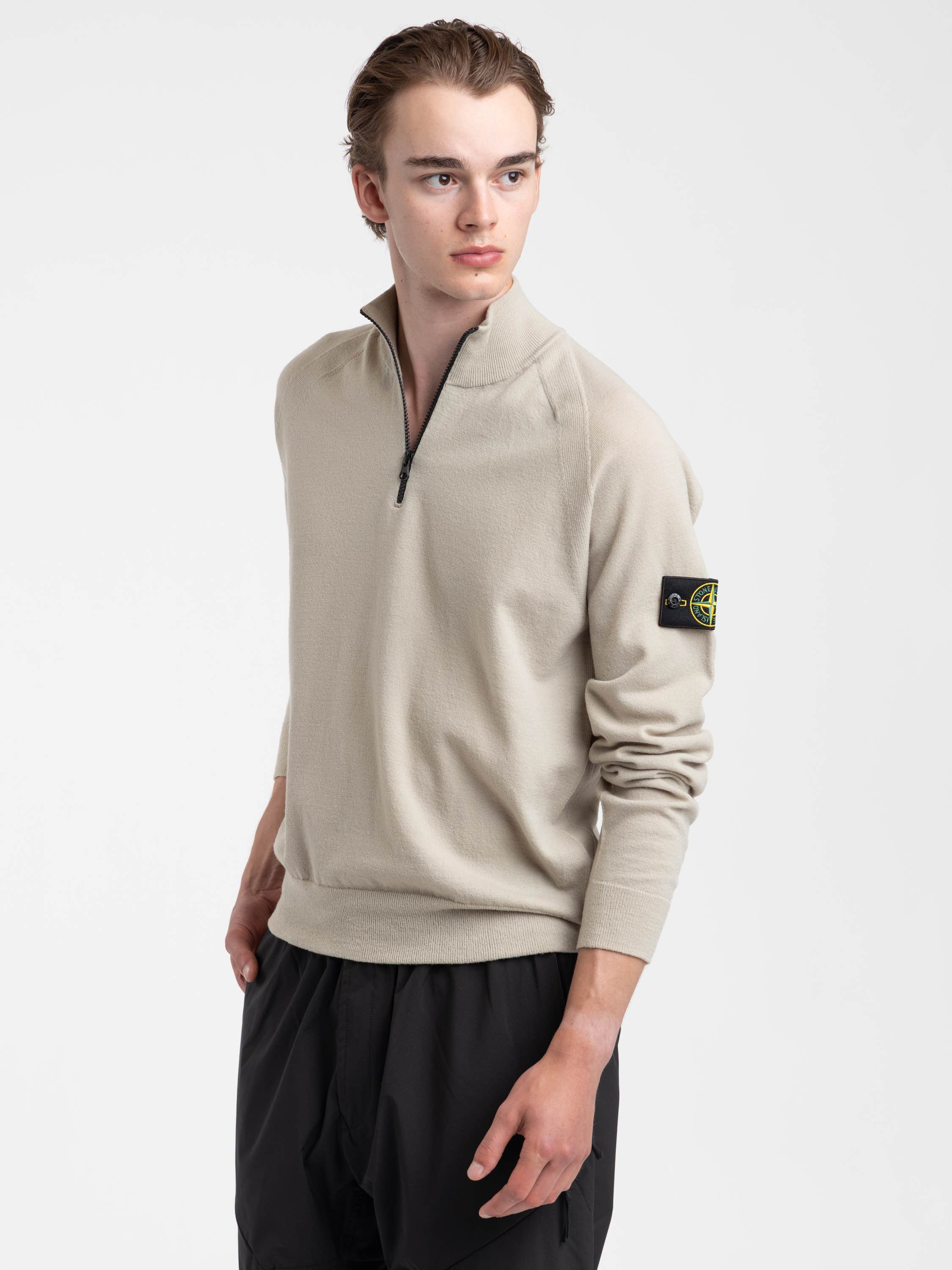 Coal Gray Organic Cotton Fleece Quarter-Zip Sweatshirt