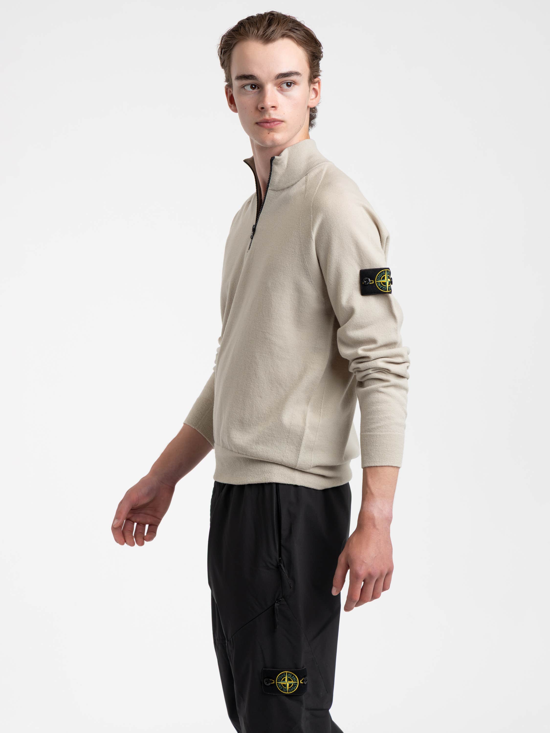 Coal Gray Organic Cotton Fleece Quarter-Zip Sweatshirt