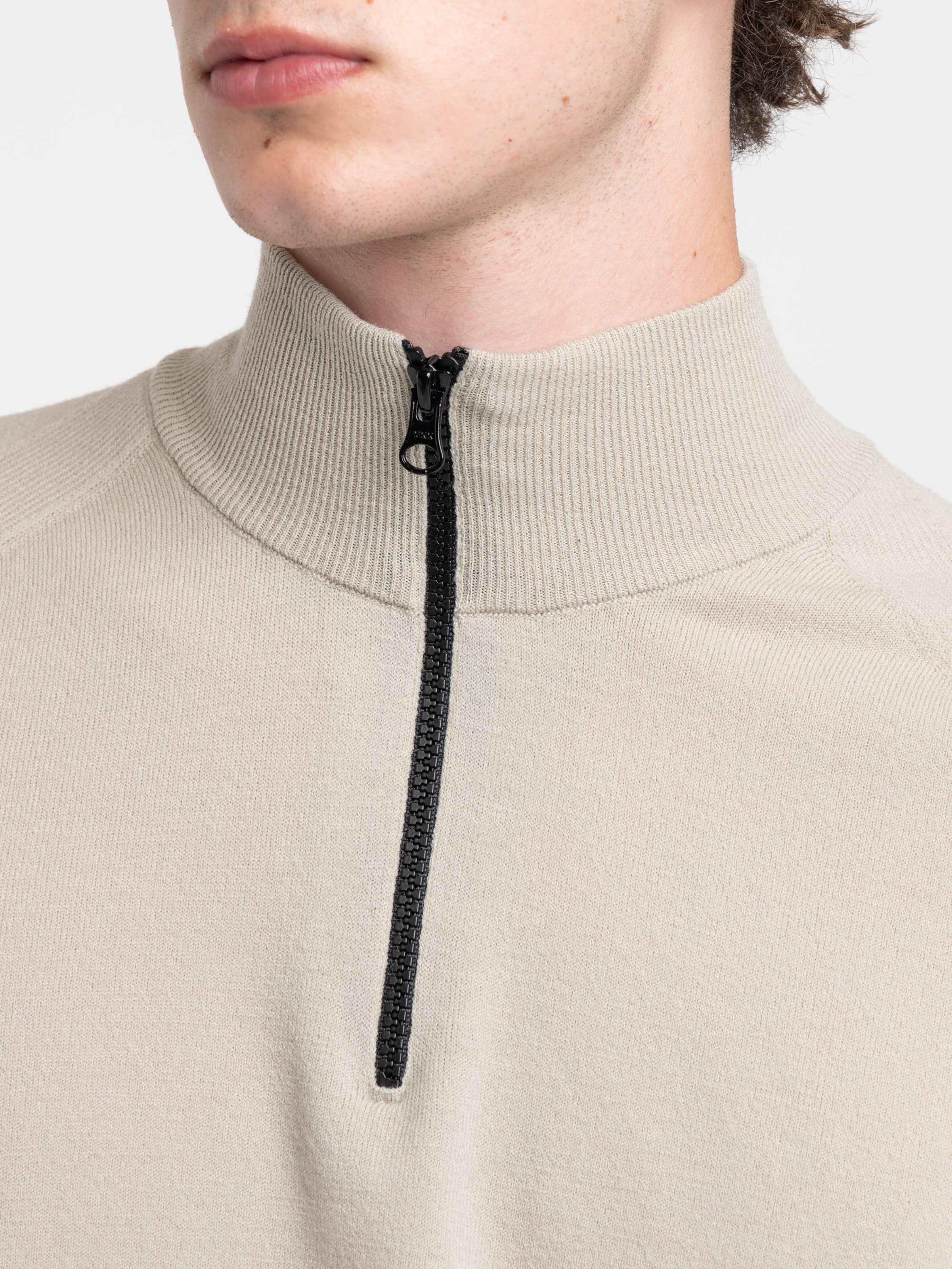 Coal Gray Organic Cotton Fleece Quarter-Zip Sweatshirt