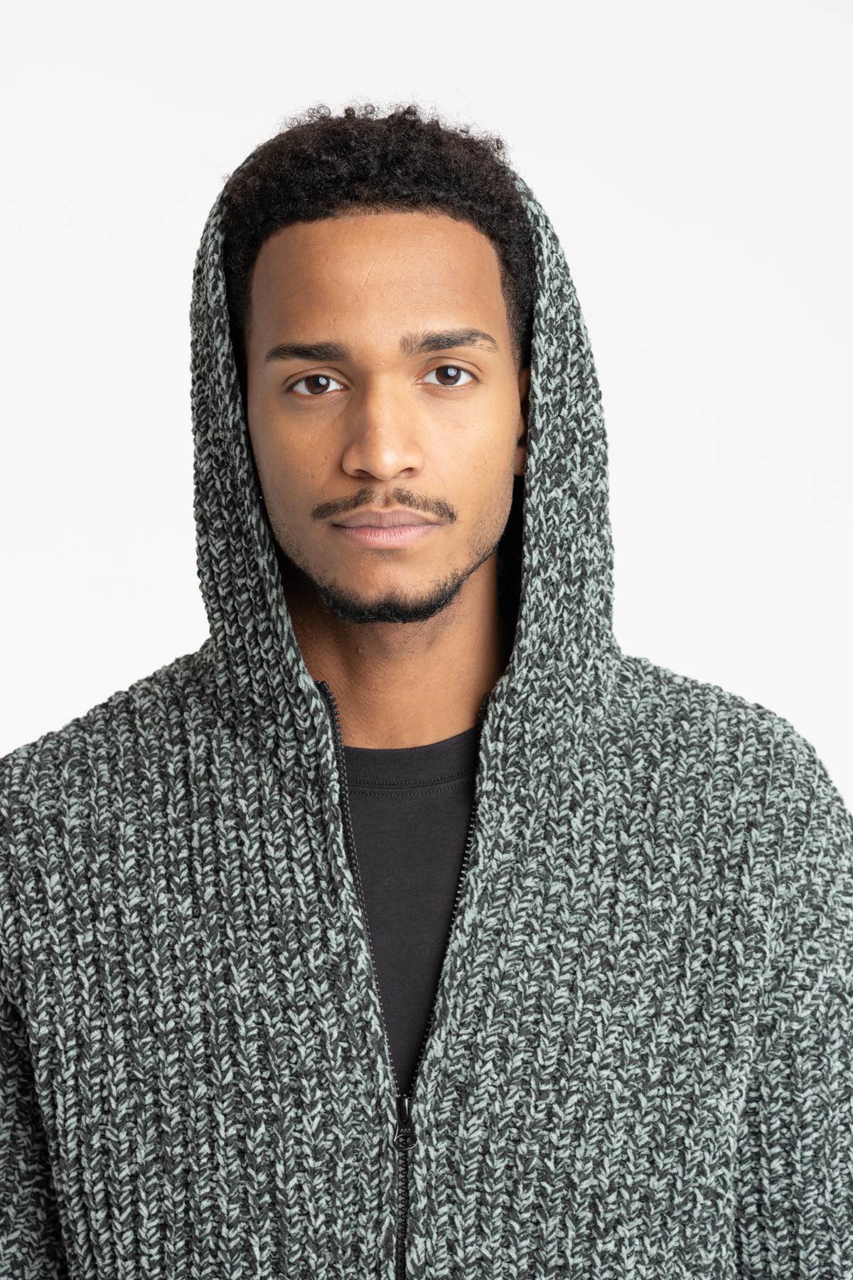 Forest Green Logo-Patch Zip-Up Hoodie