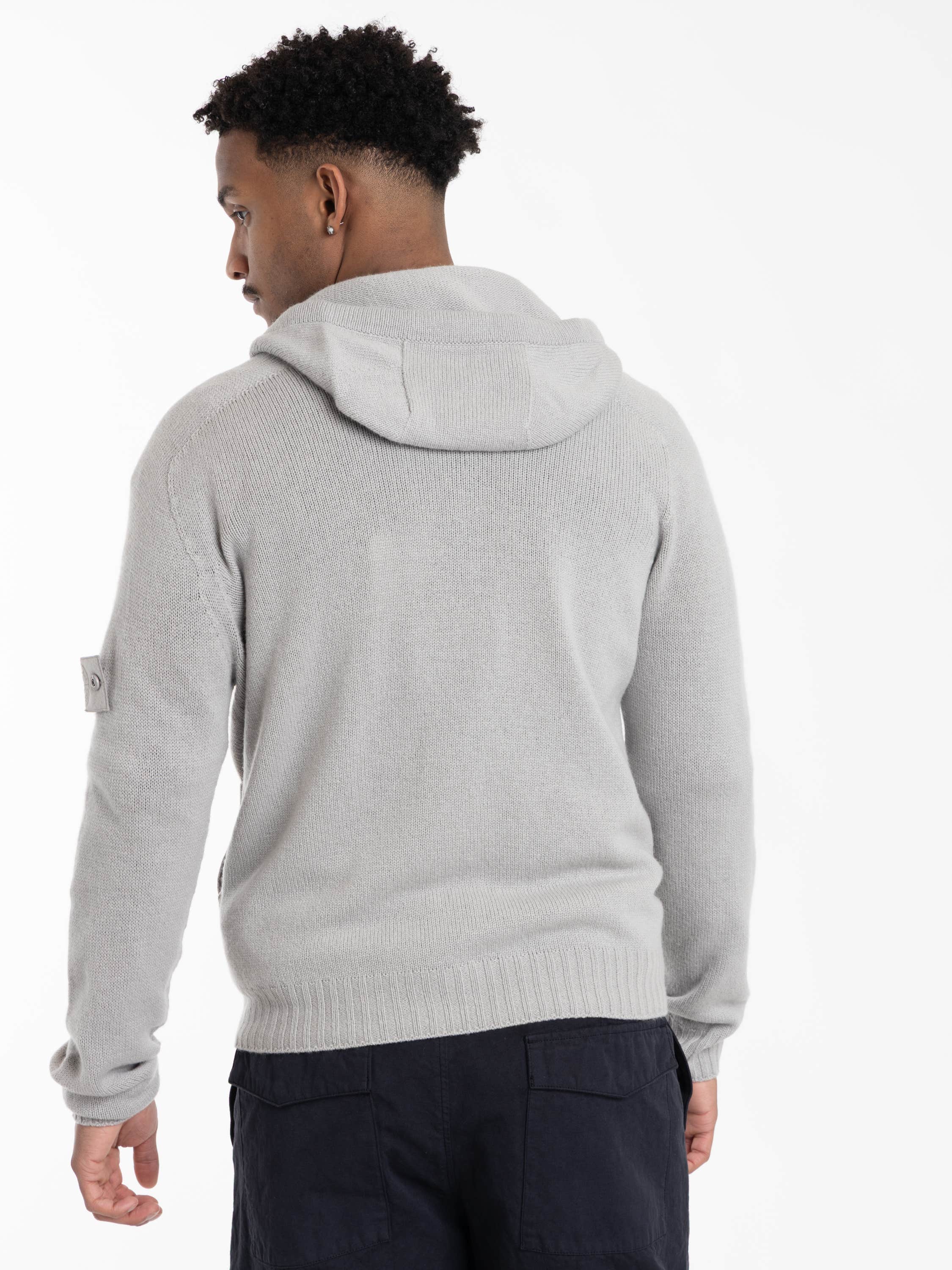 Grey Logo-Appliquéd Cotton-Blend Zip-Up Hoodie