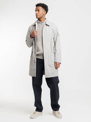 Stone Island Ghost Weatherproof Cotton Grey Trench Coat