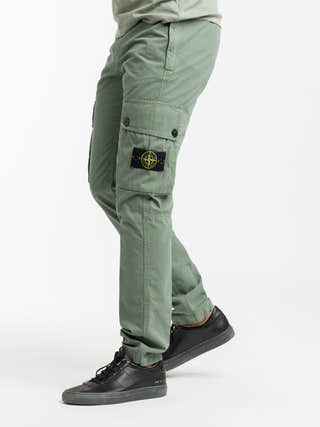 Stone Island Green Brushed Cotton Cargo Pants