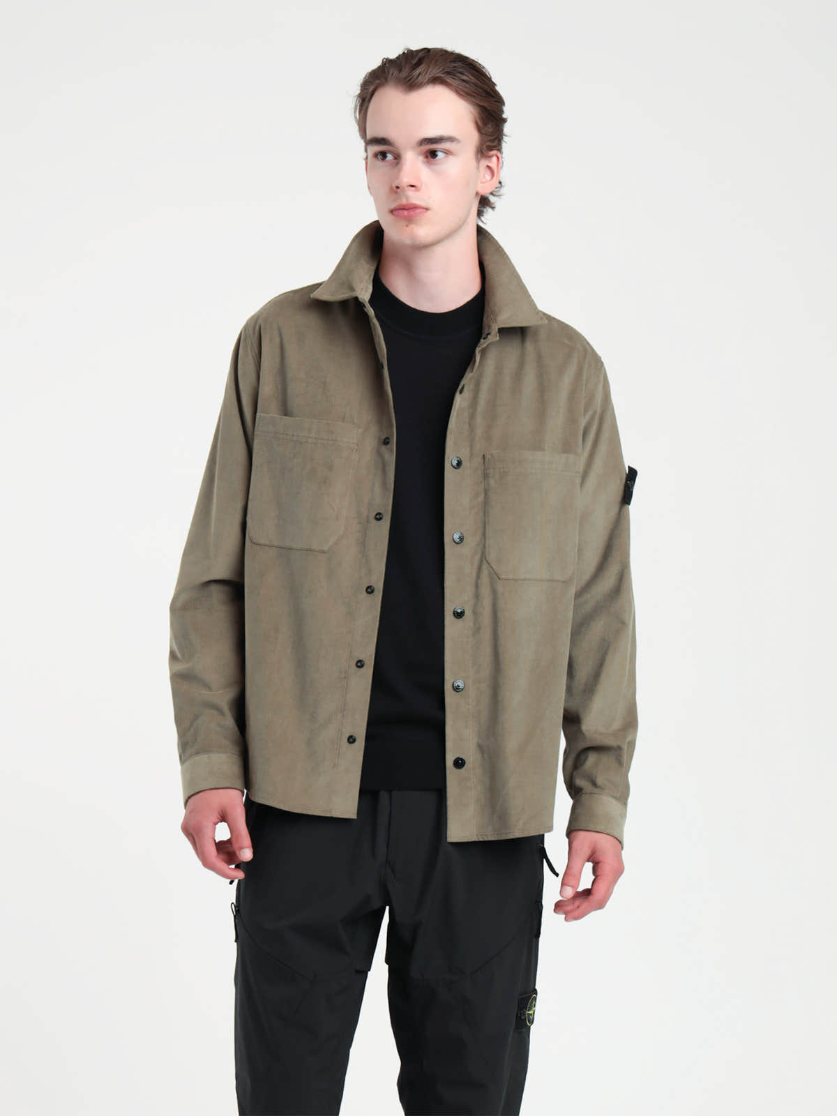 Green Cotton Corduroy Shirt