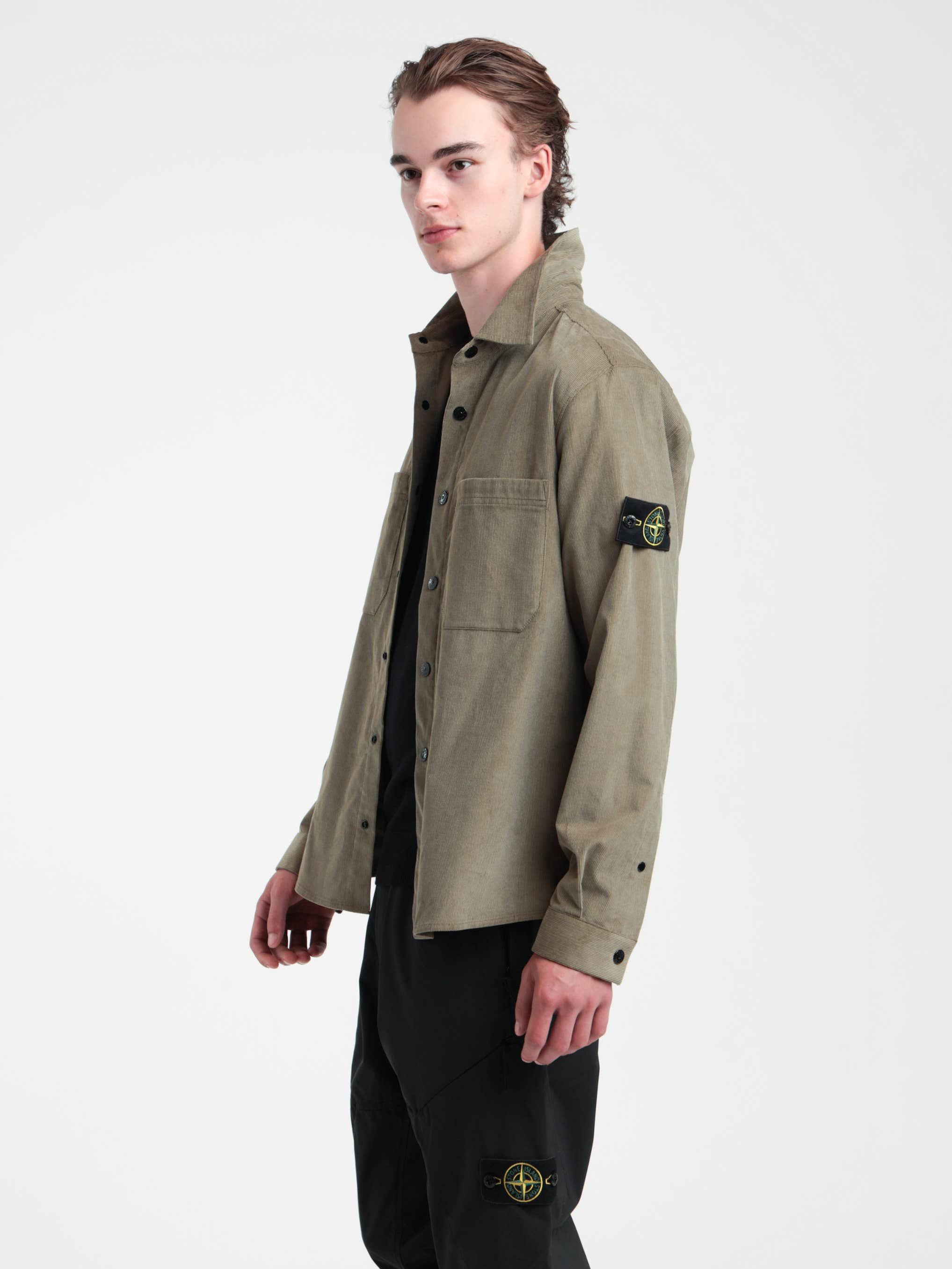 Green Cotton Corduroy Shirt