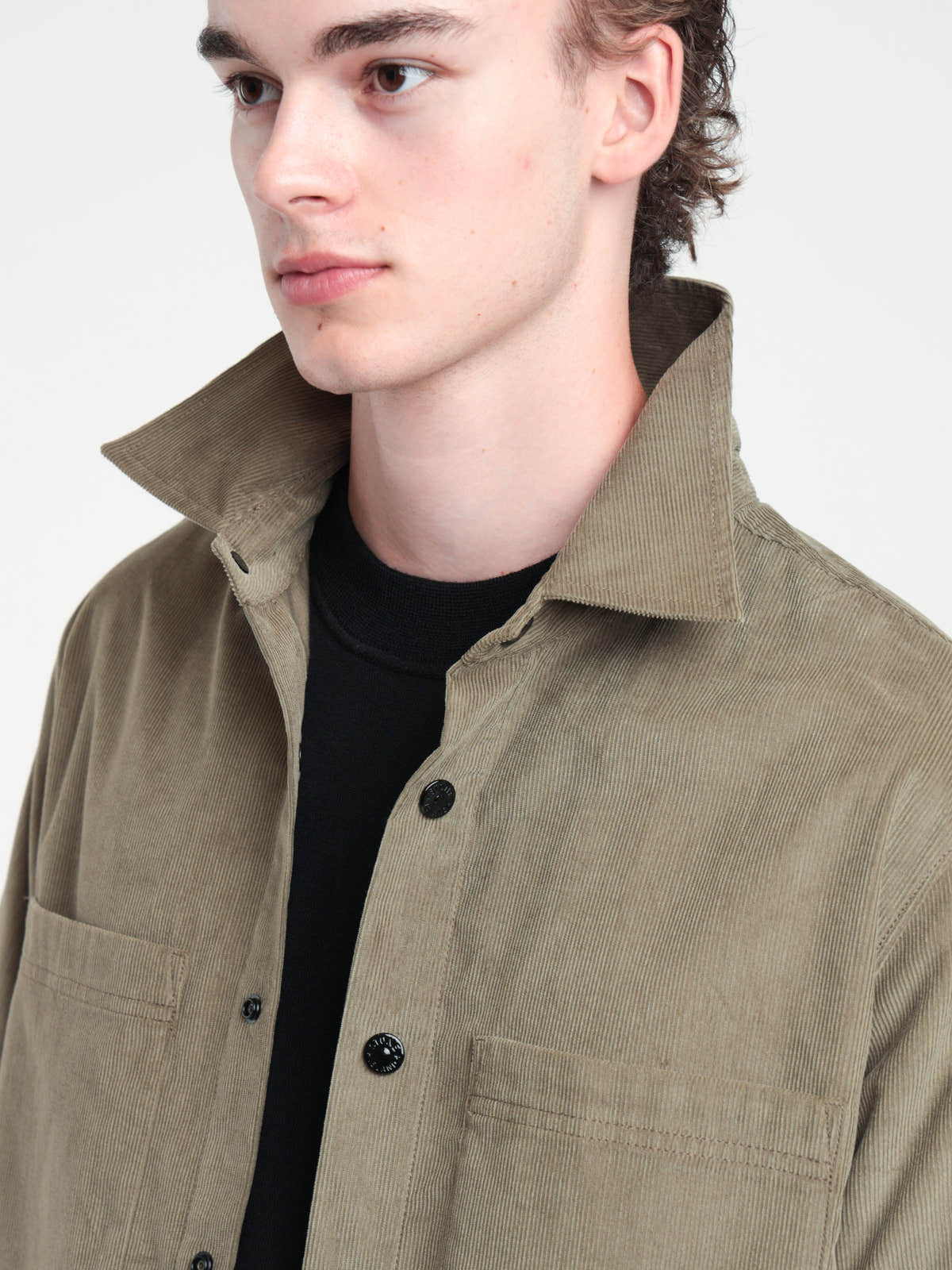 Green Cotton Corduroy Shirt