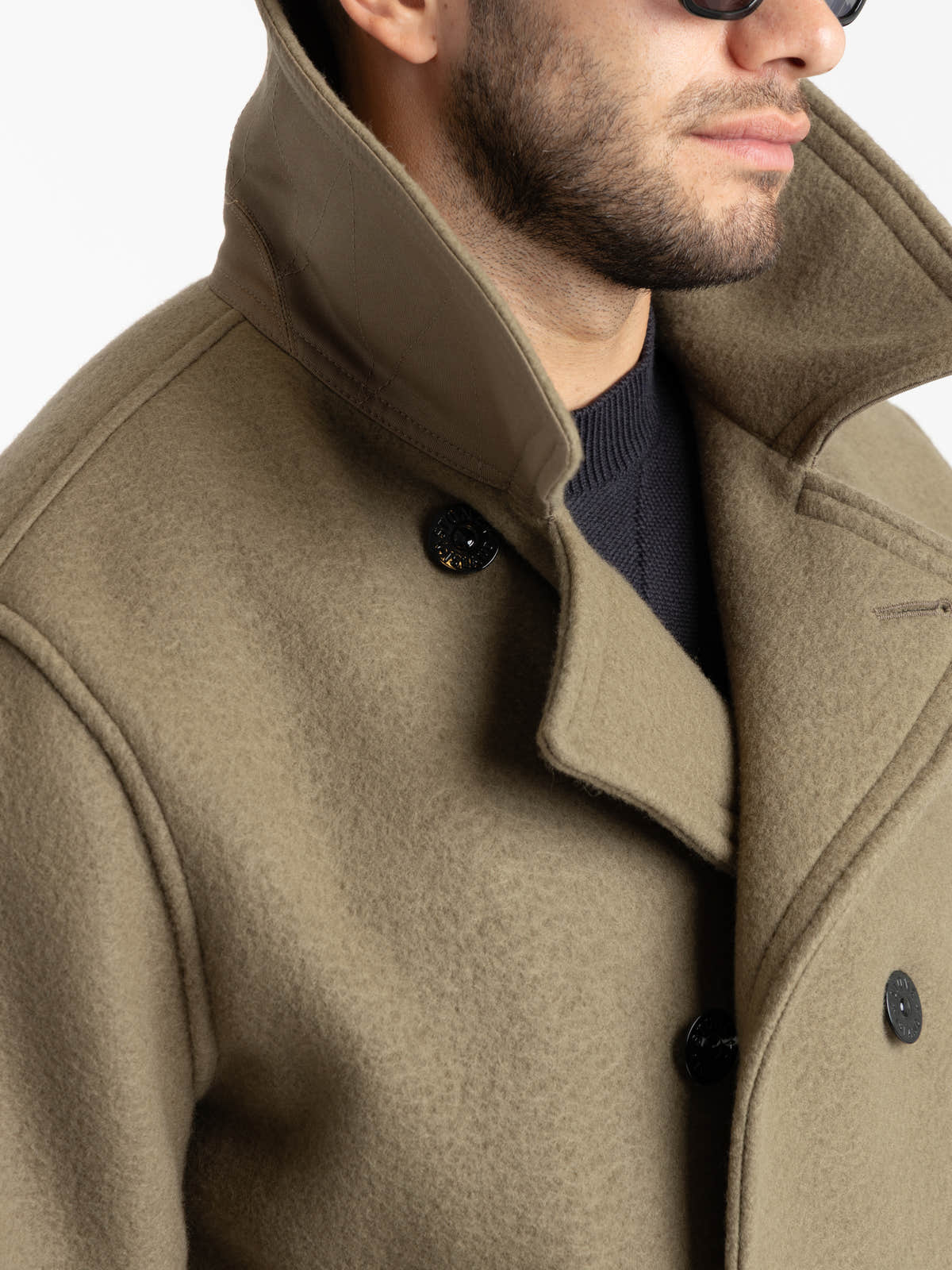 Green Wool Blend Coat