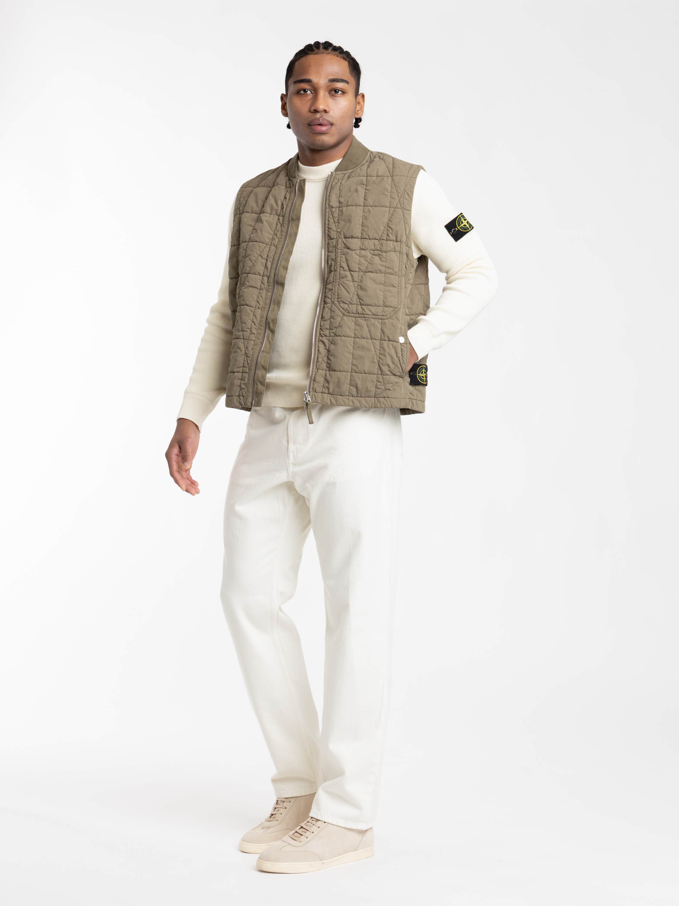Military Green Cotton Nylon Tela Quilted-TC Vest