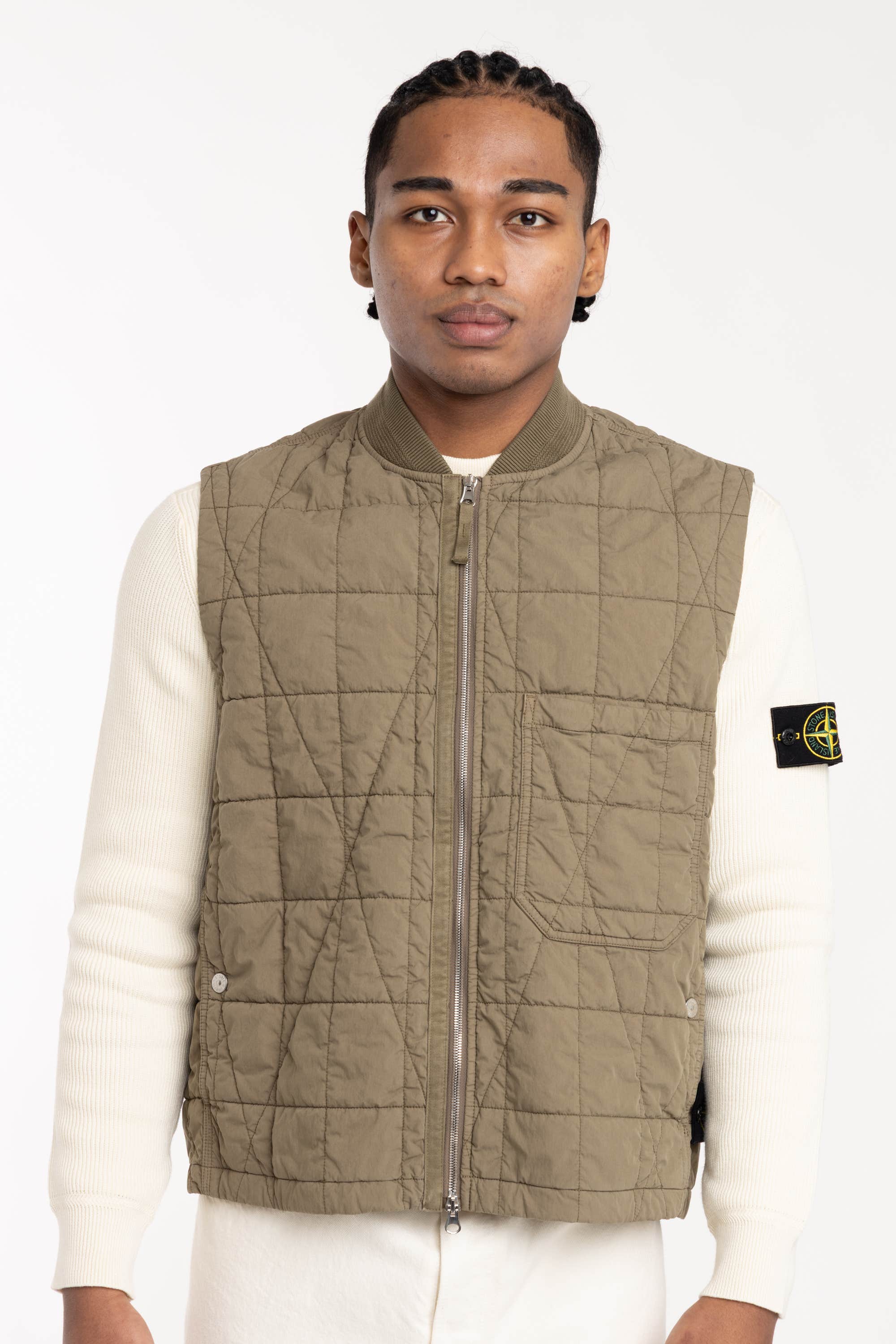 Military Green Cotton Nylon Tela Quilted-TC Vest