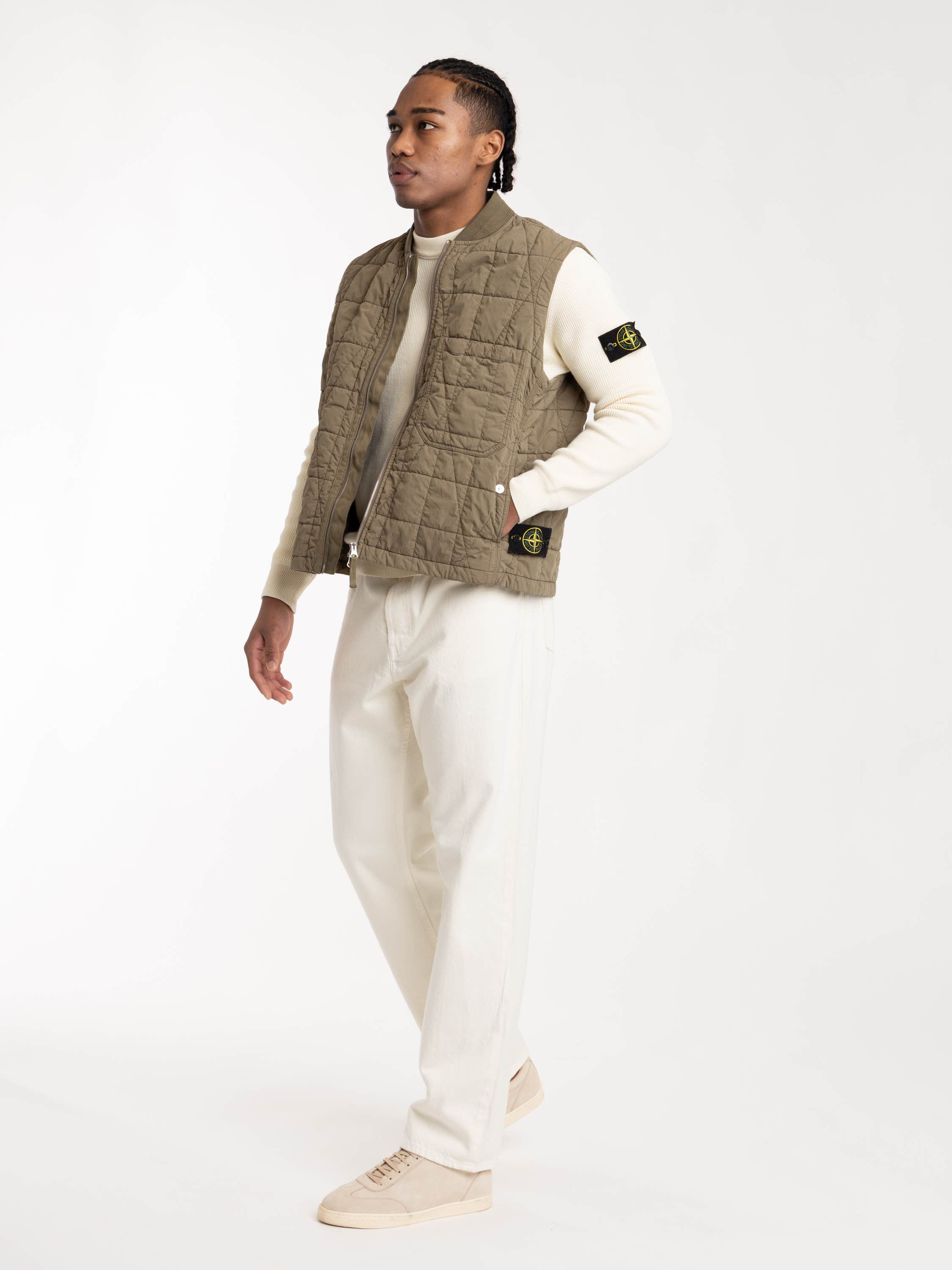 Military Green Cotton Nylon Tela Quilted-TC Vest