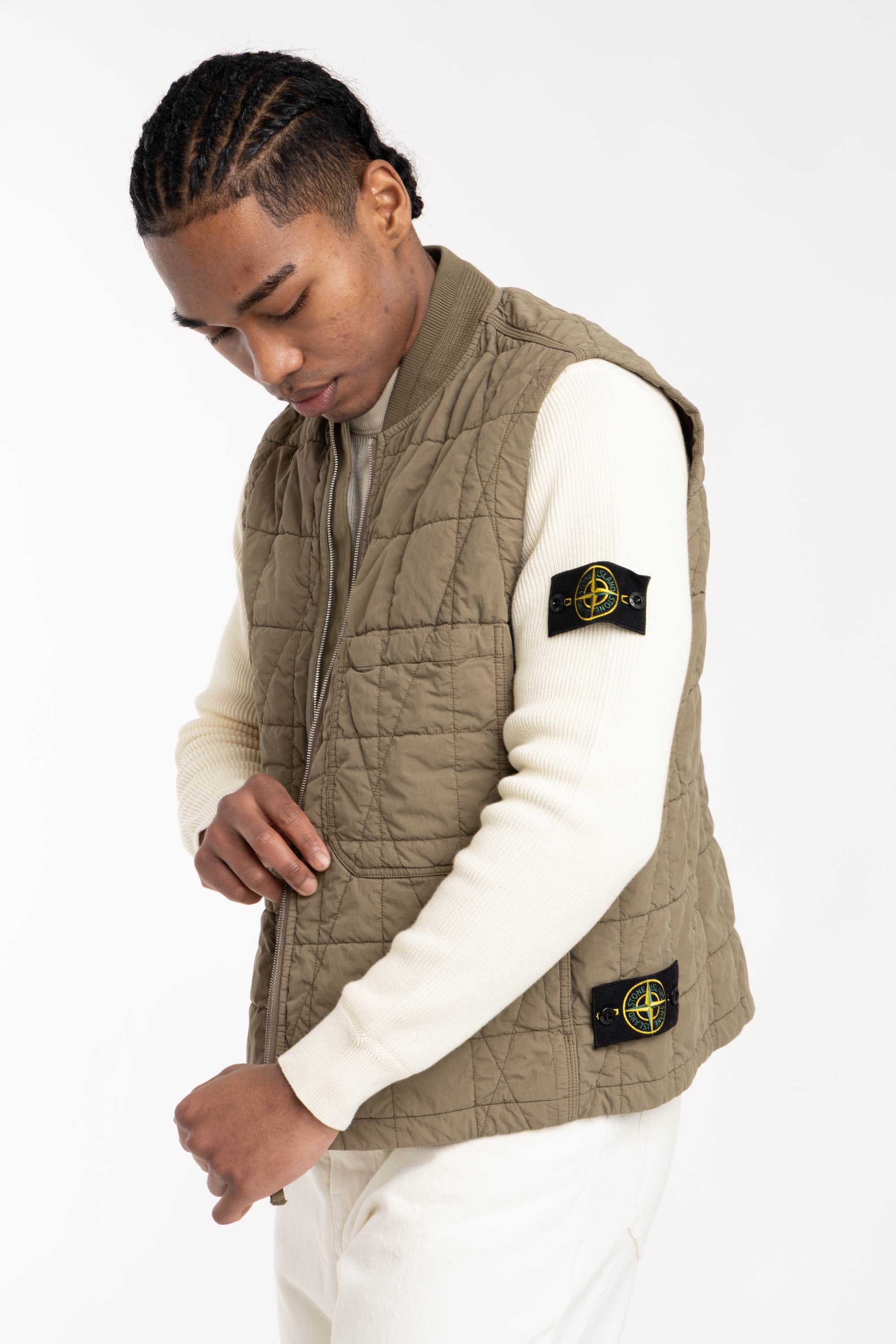 Military Green Cotton Nylon Tela Quilted-TC Vest